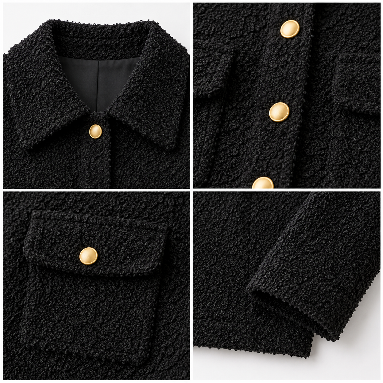 Women Black Textured Jacket