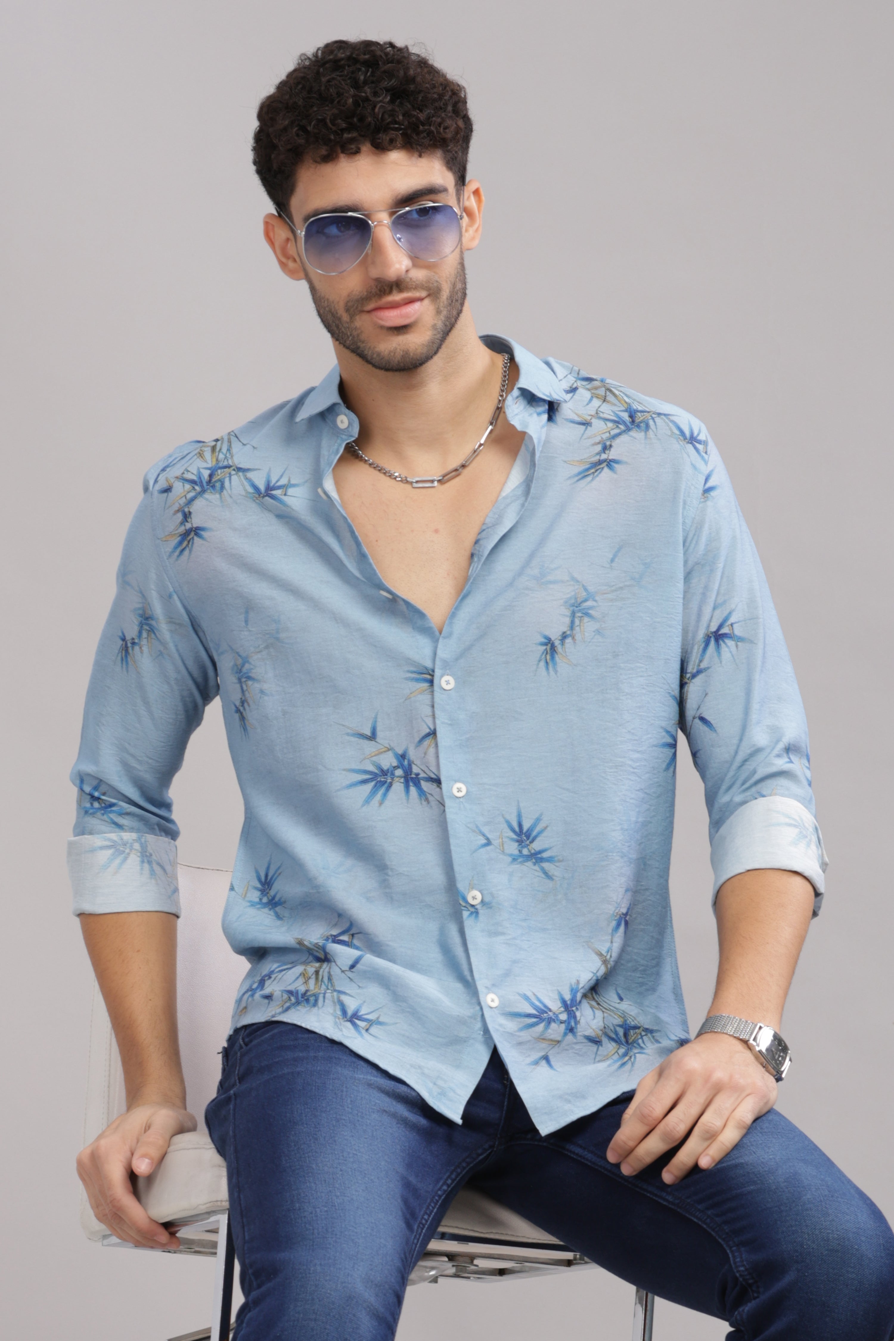 Men Blue Slim Fit Shirt