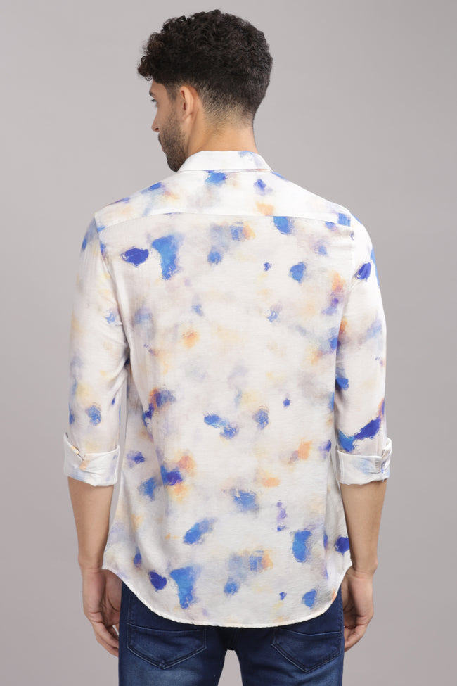 Men Off White Slim Fit Shirt