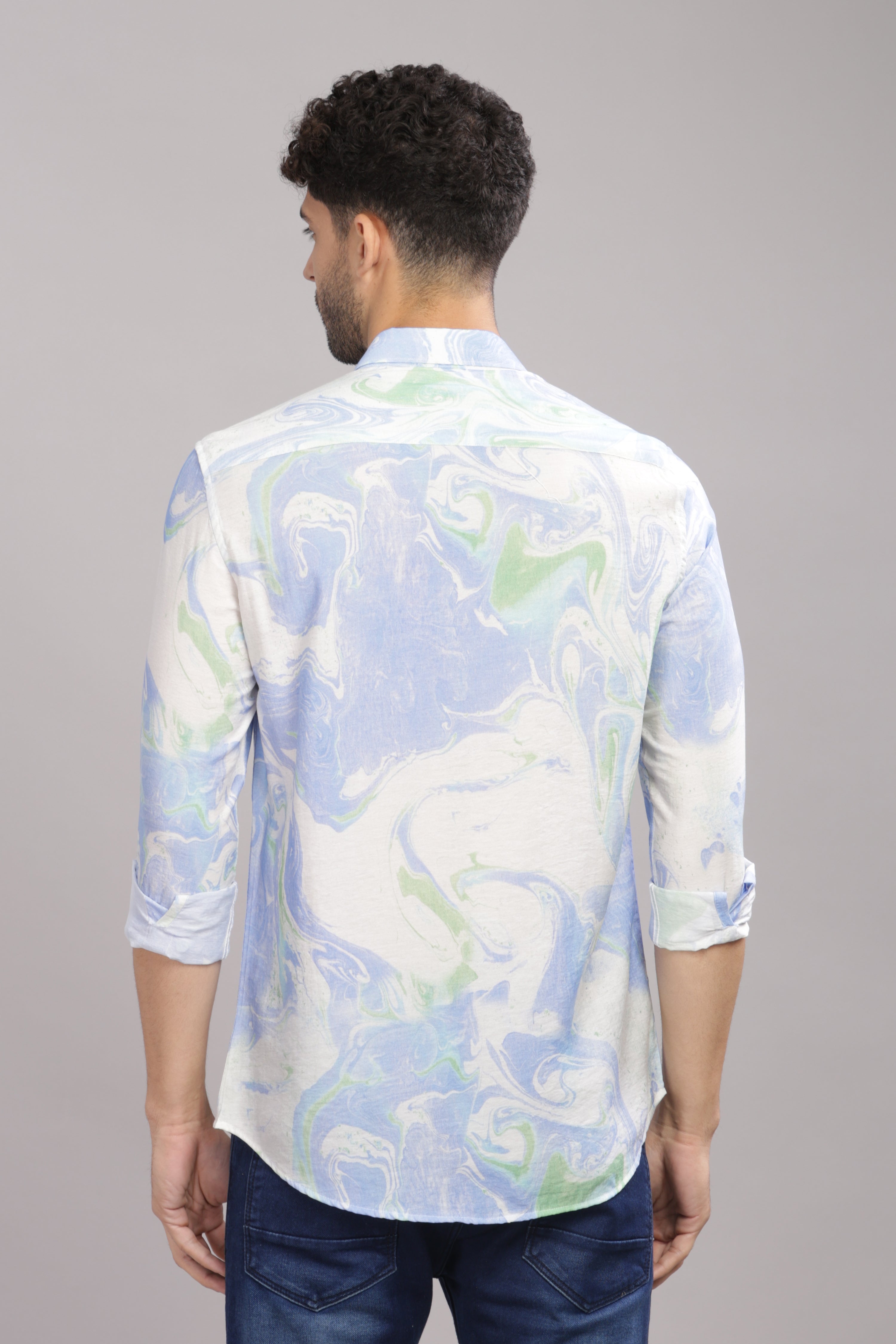 Men Dark Blue Slim Fit Shirt