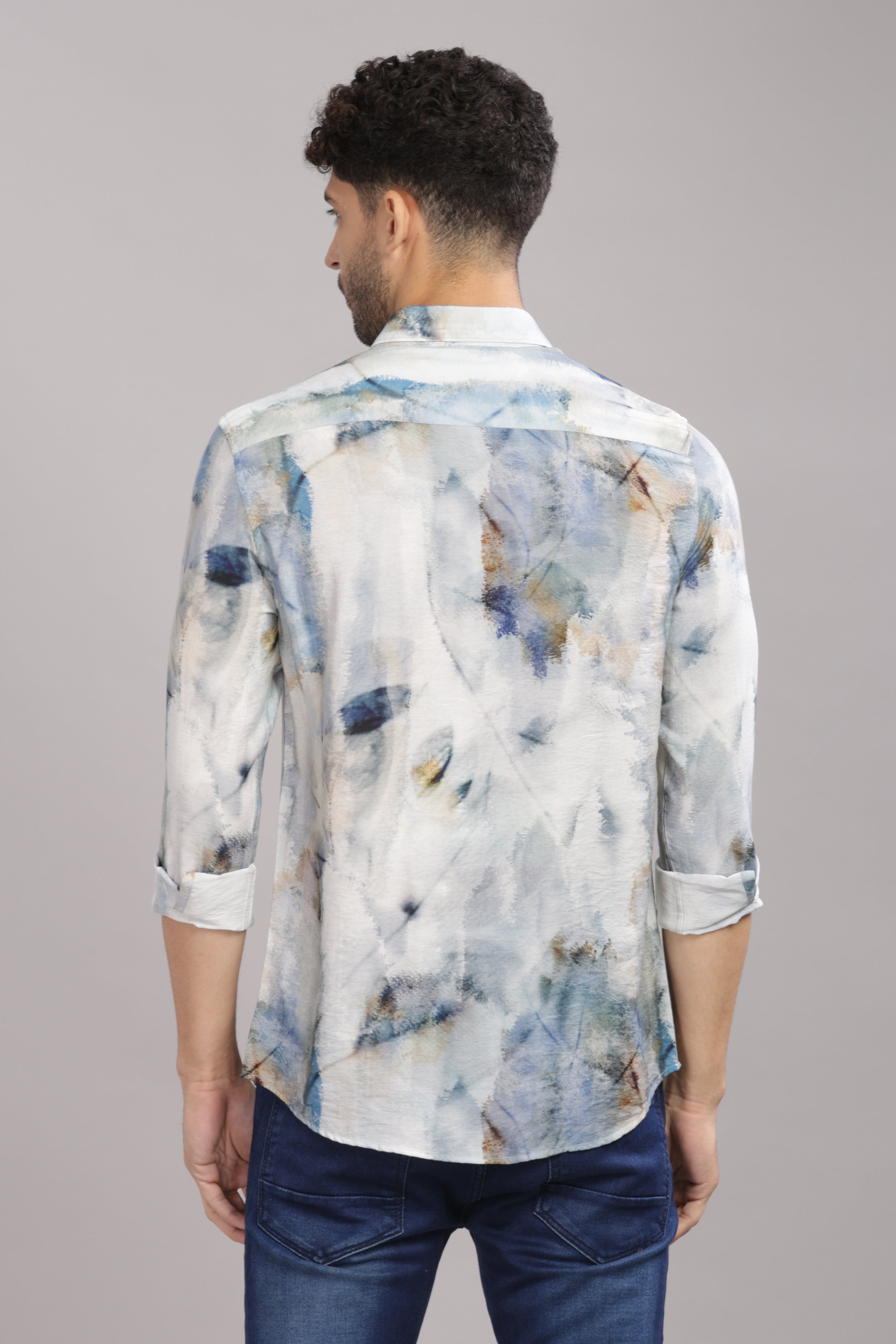 Men Grey Slim Fit Shirt