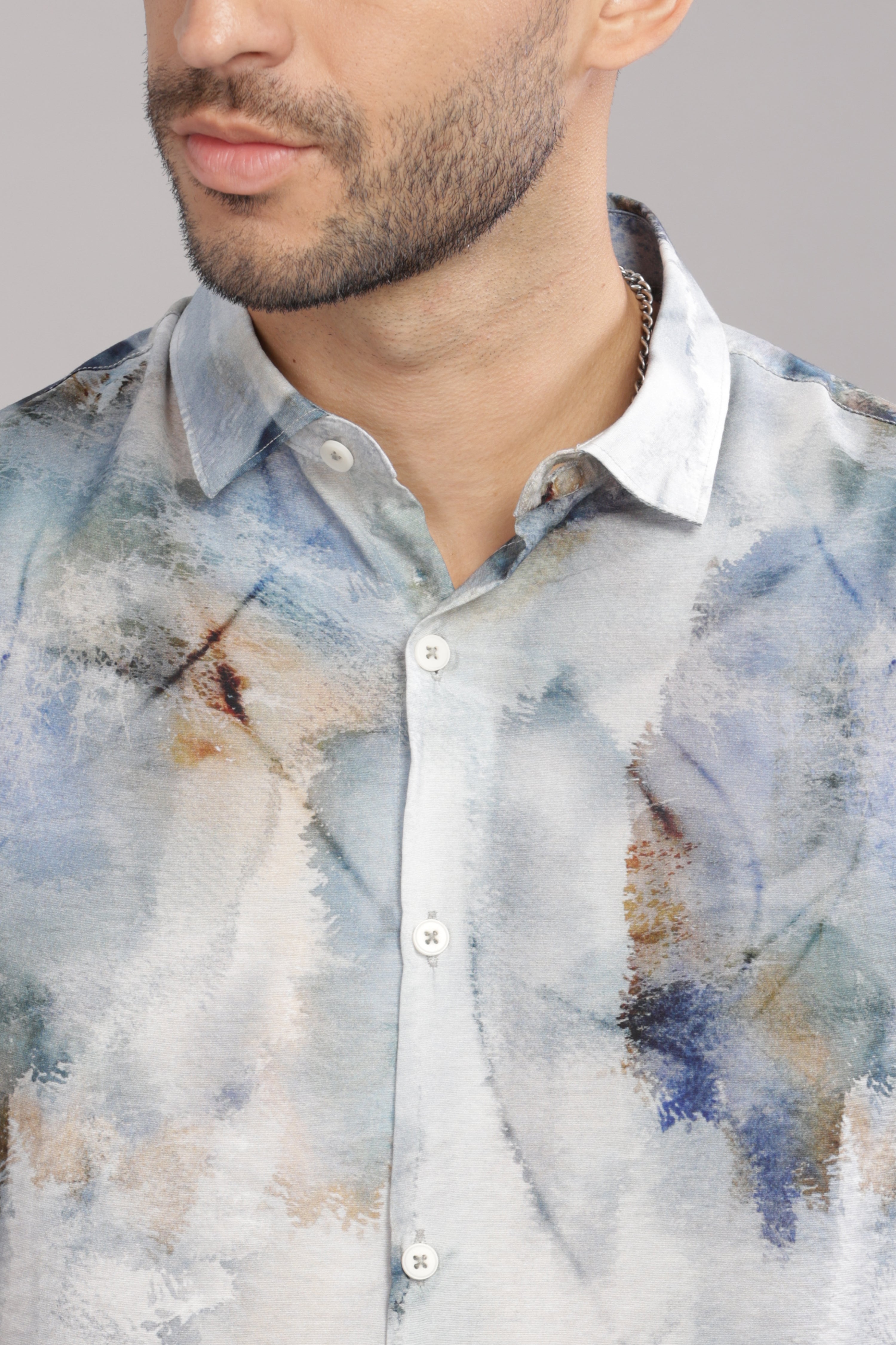 Men Grey Slim Fit Shirt