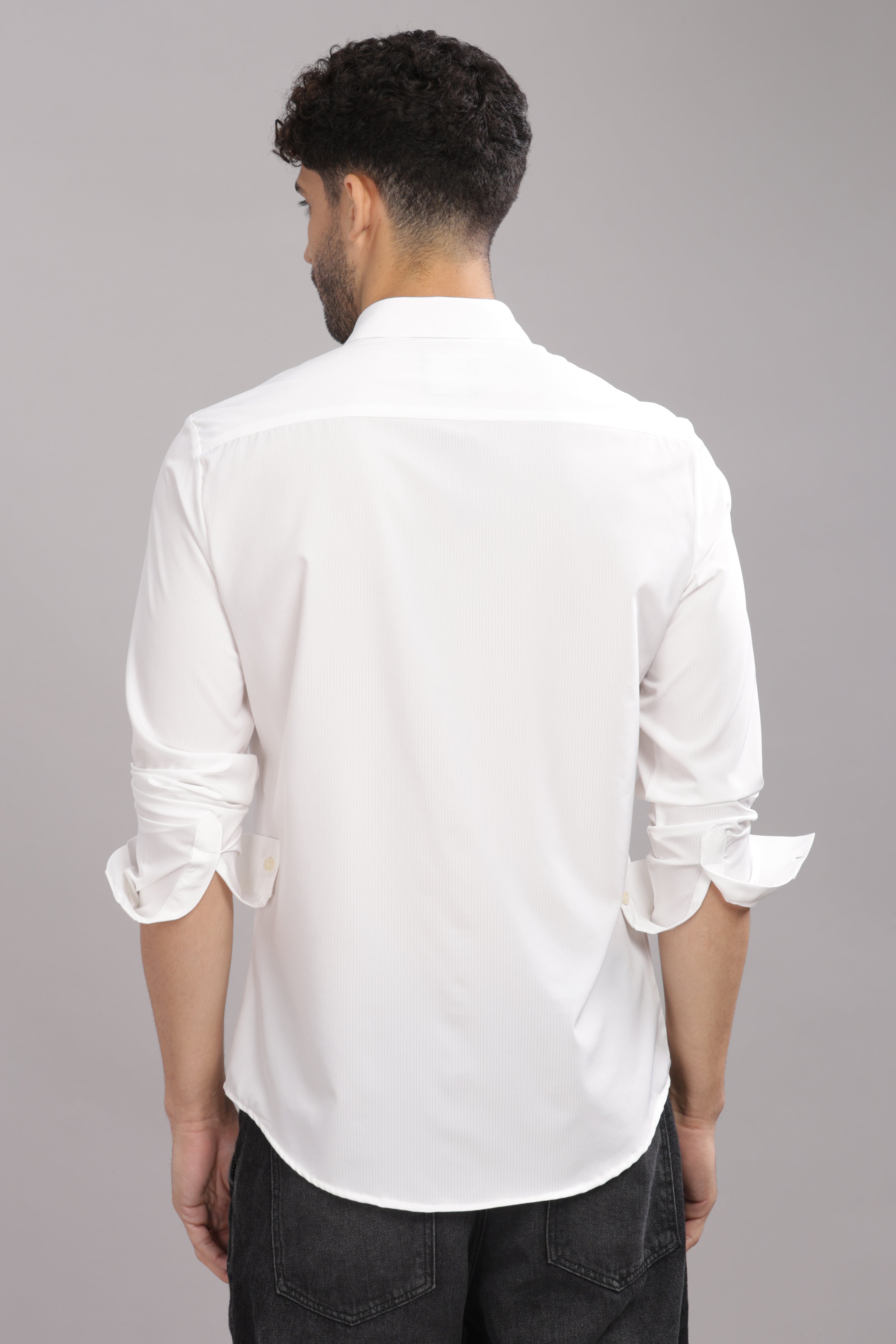 Men White Slim Fit Shirt
