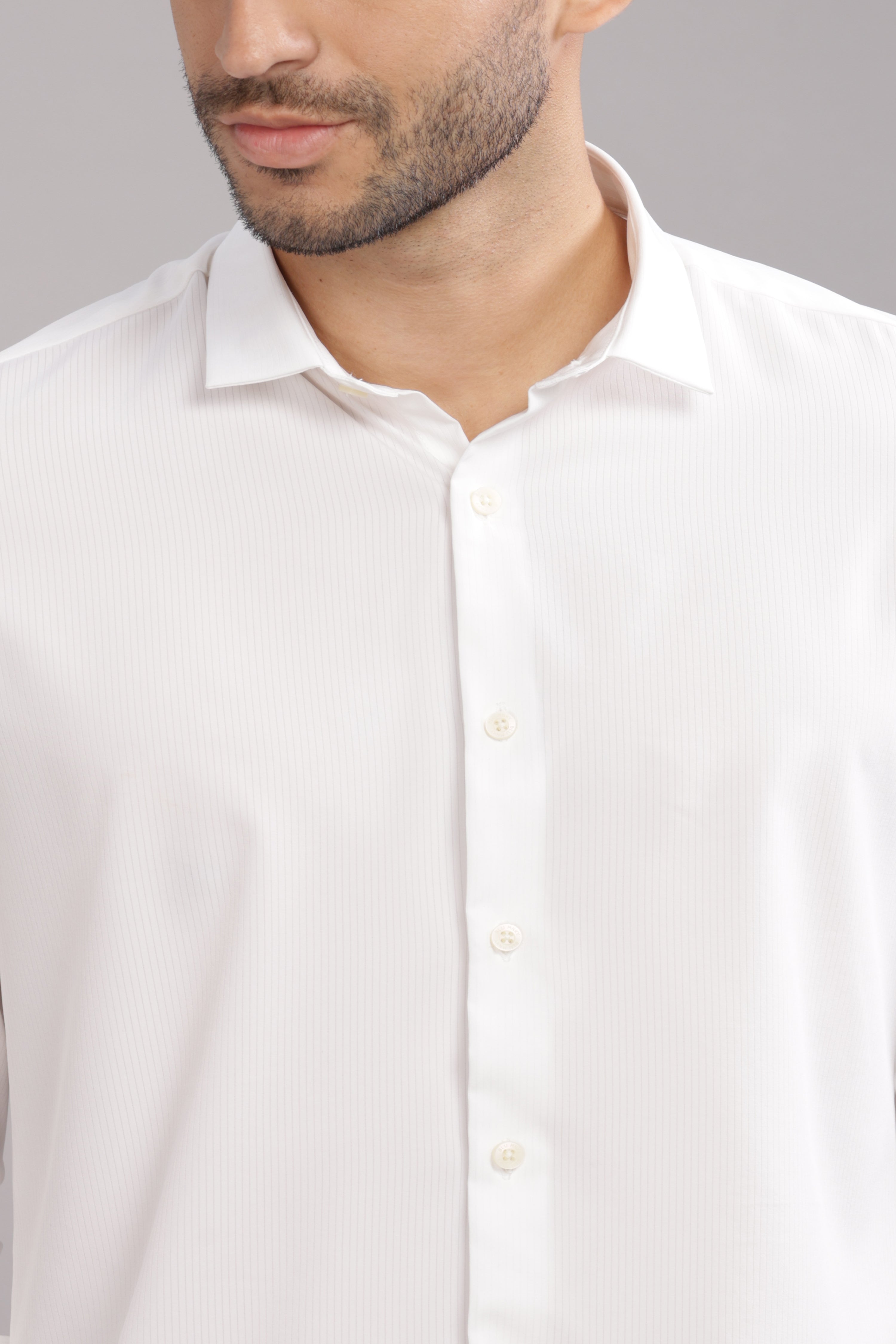 Men White Slim Fit Shirt