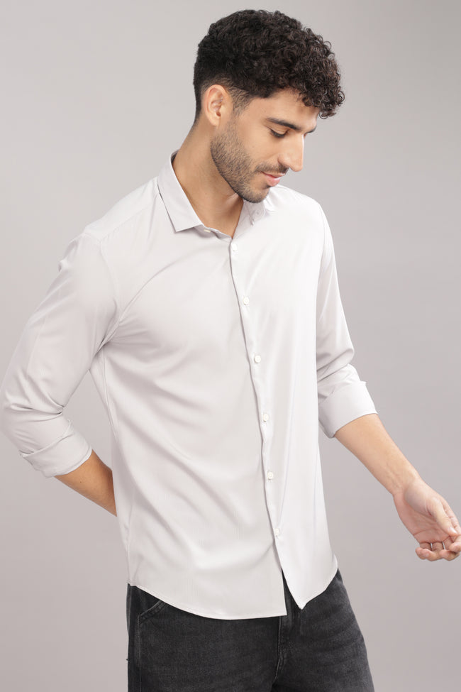 Men Silver Slim Fit Shirt