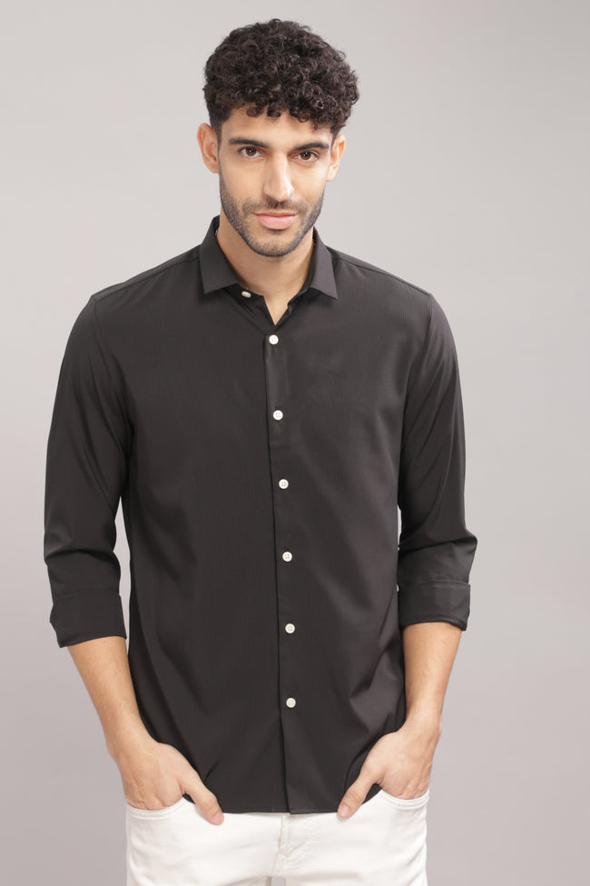 Men Black Slim Fit Shirt