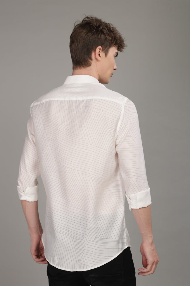 Men White Slim Fit Shirt