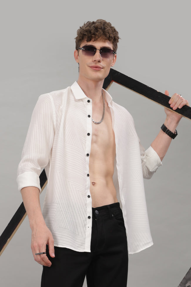 Men White Slim Fit Shirt
