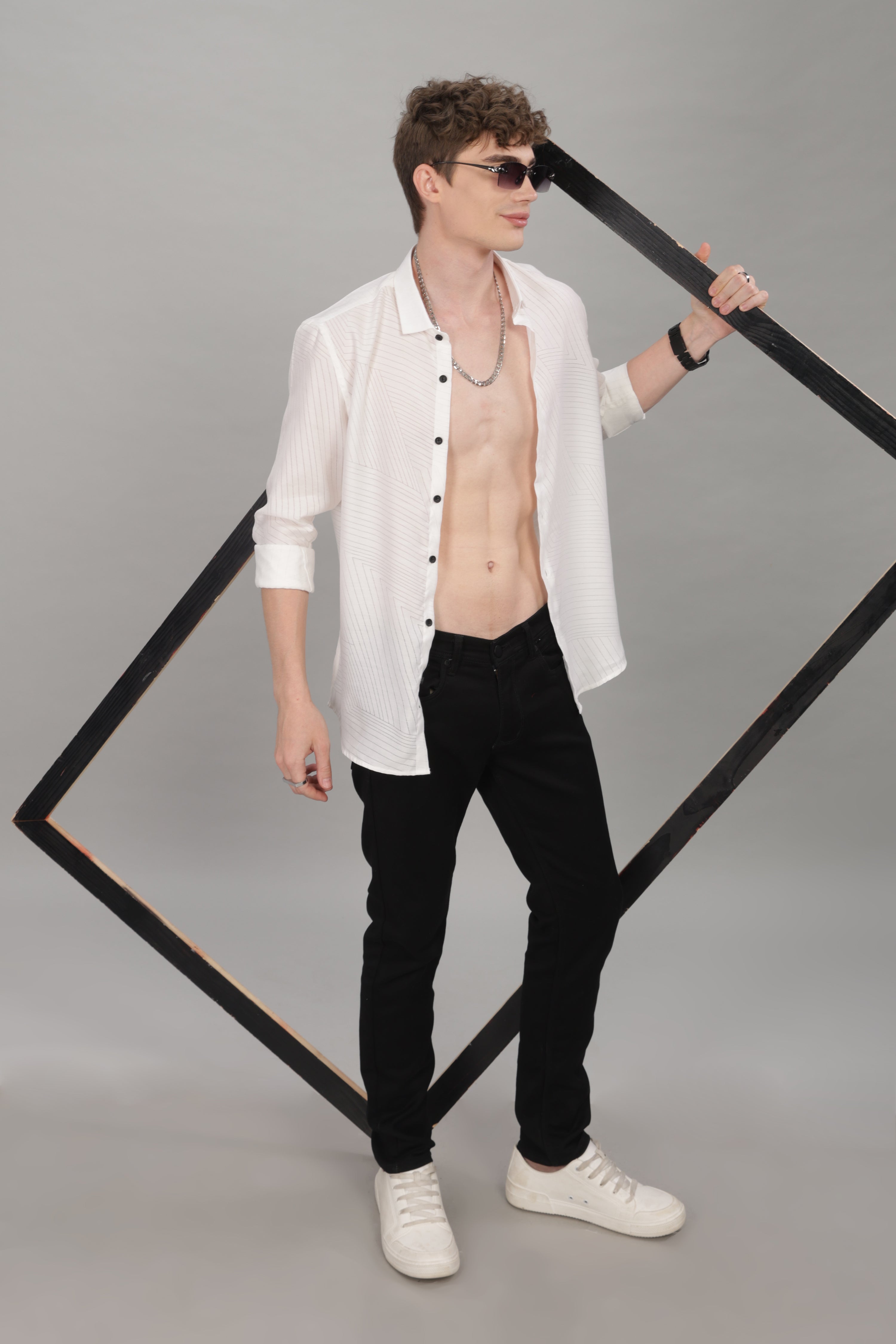 Men White Slim Fit Shirt