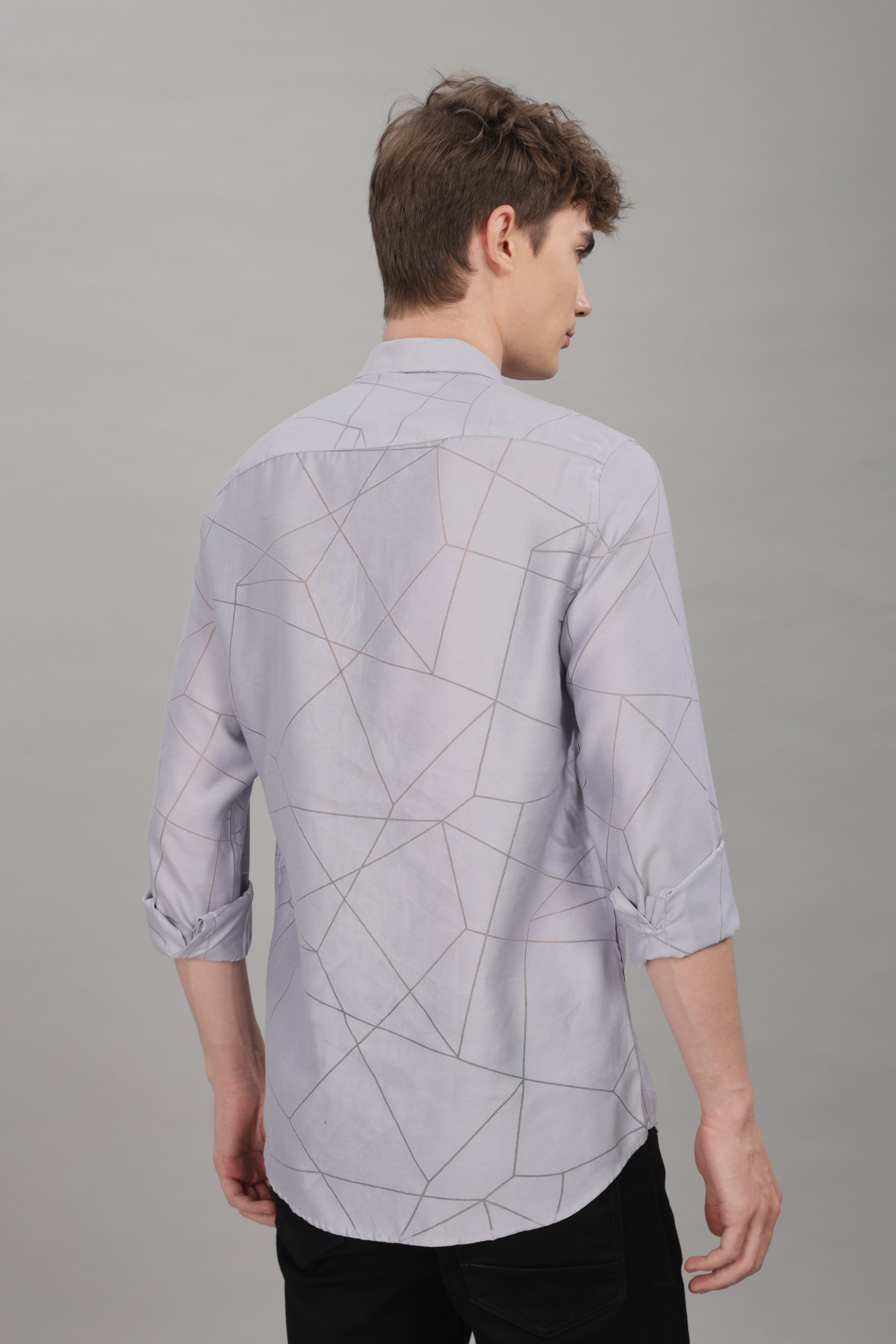 Men Grey Slim Fit Shirt