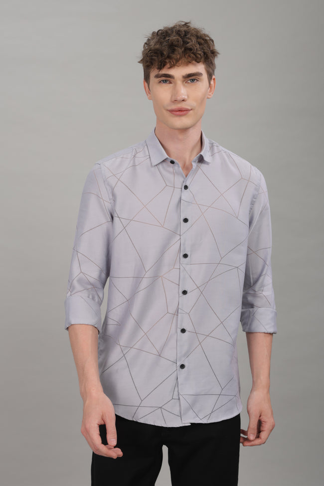 Men Grey Slim Fit Shirt