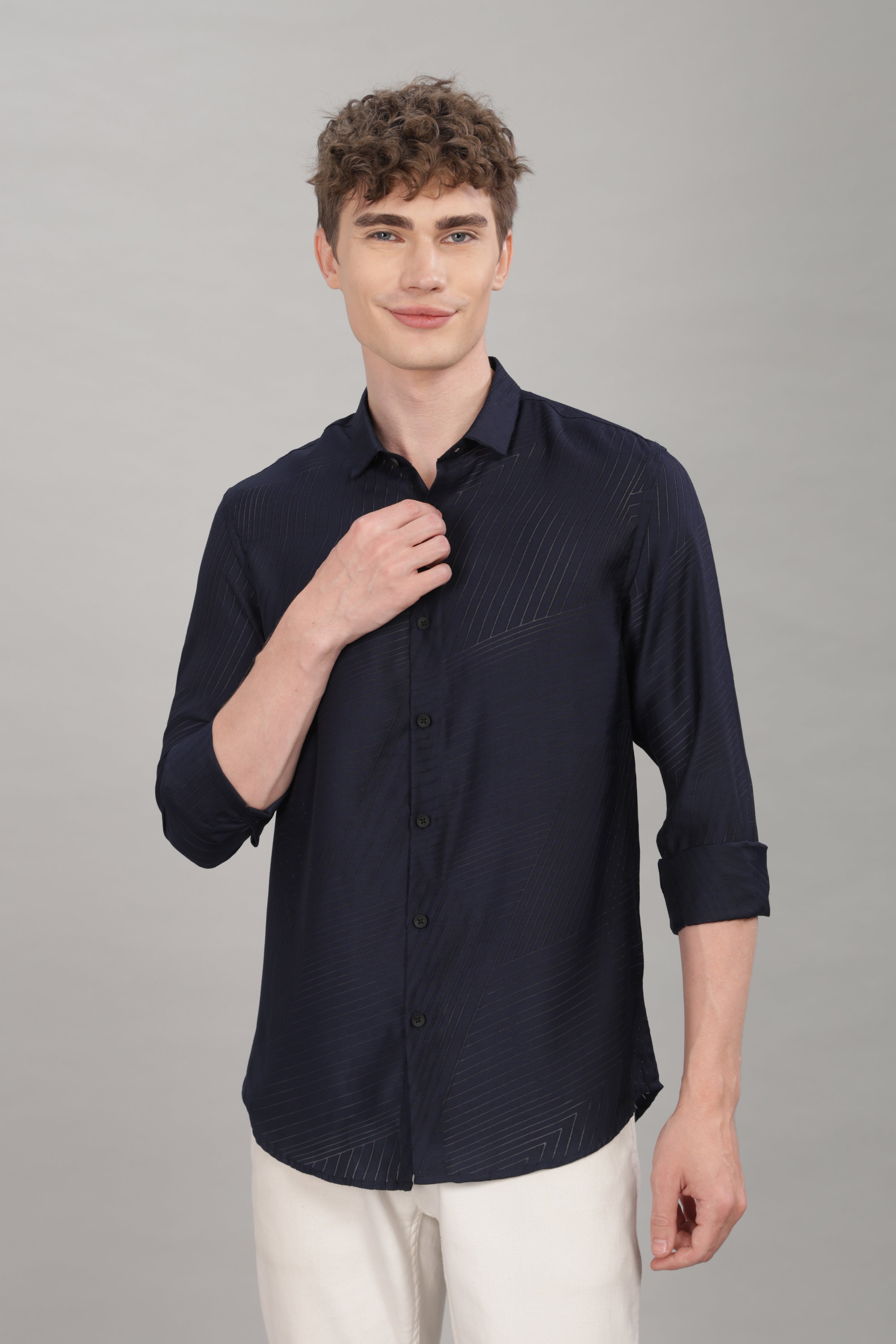 Men Black Slim Fit Shirt