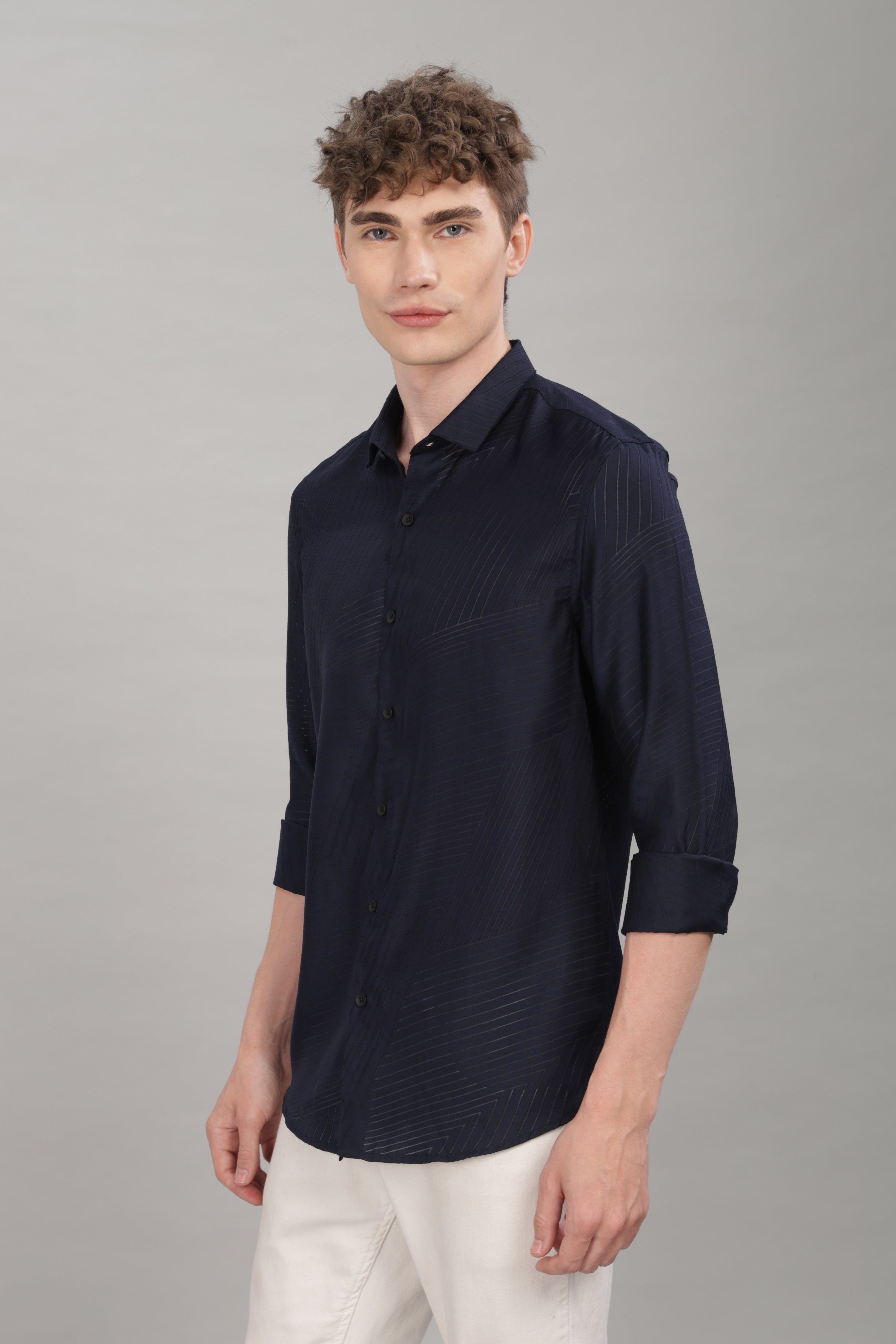 Men Black Slim Fit Shirt