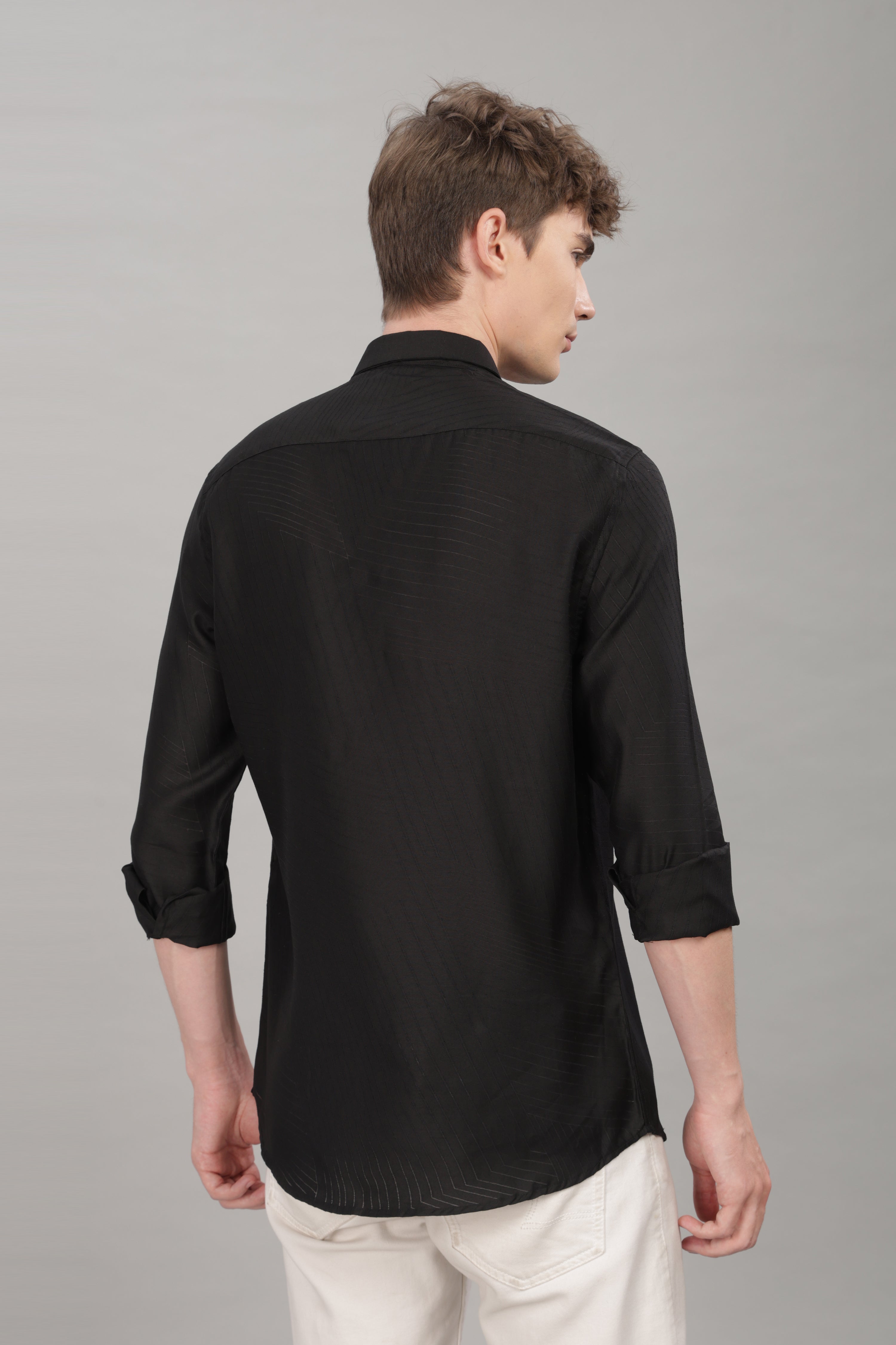 Men Black Slim Fit Shirt