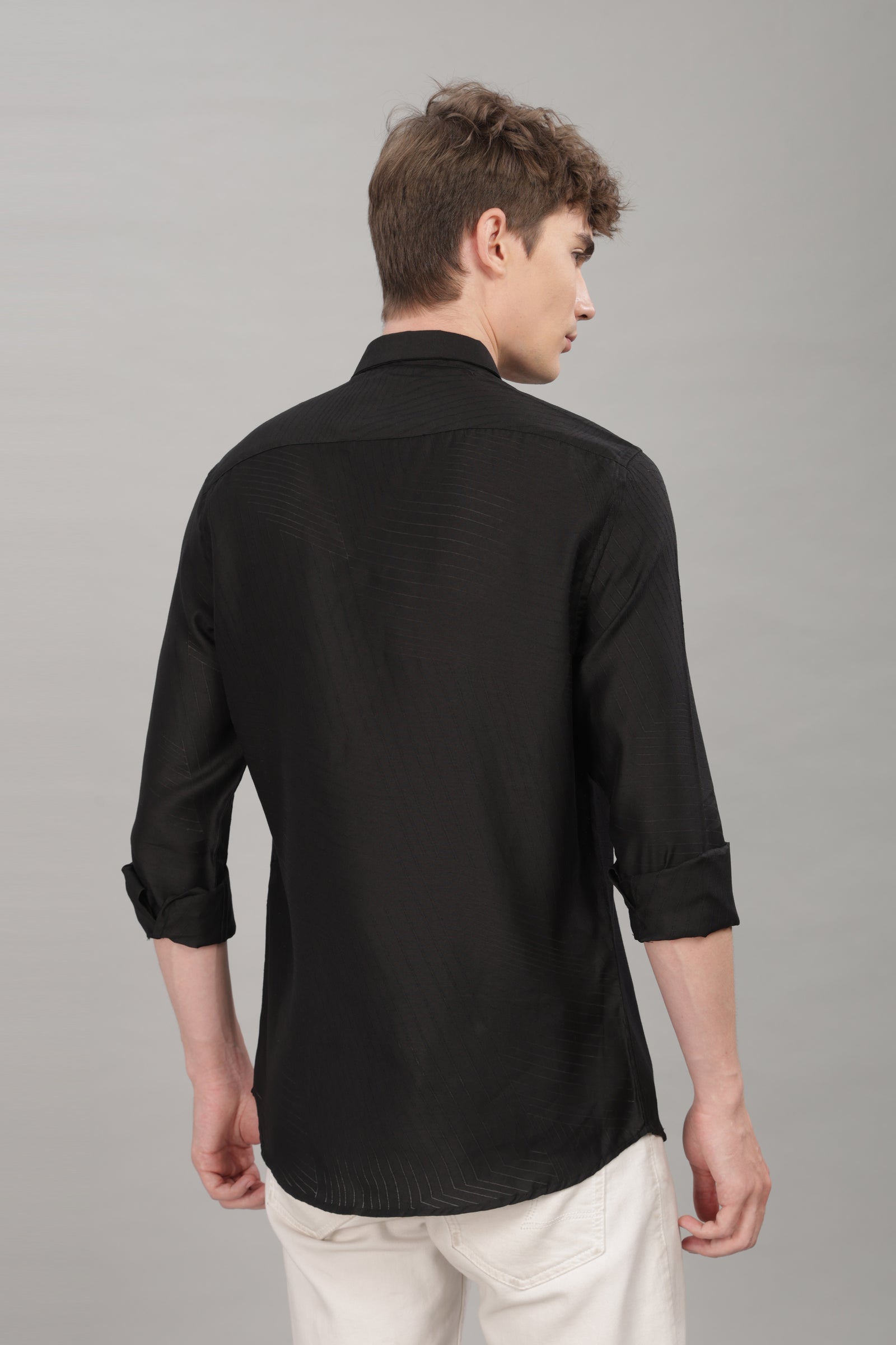 Men Black Slim Fit Shirt