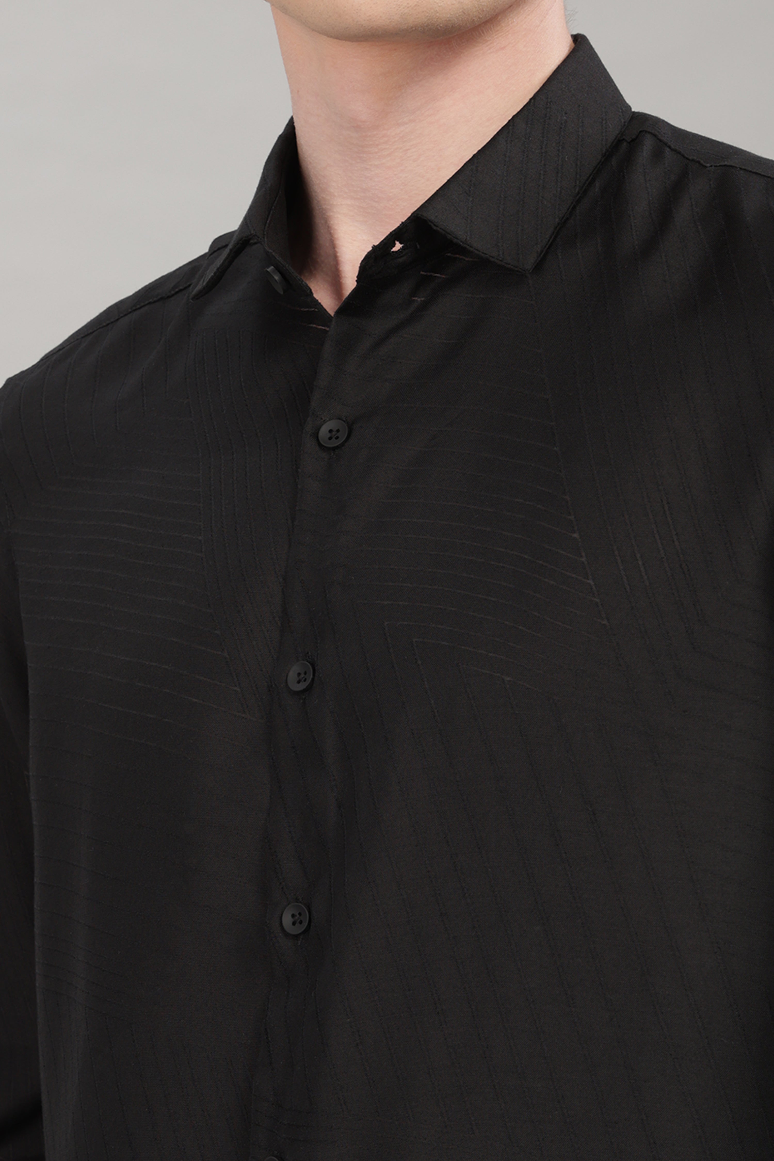 Men Black Slim Fit Shirt