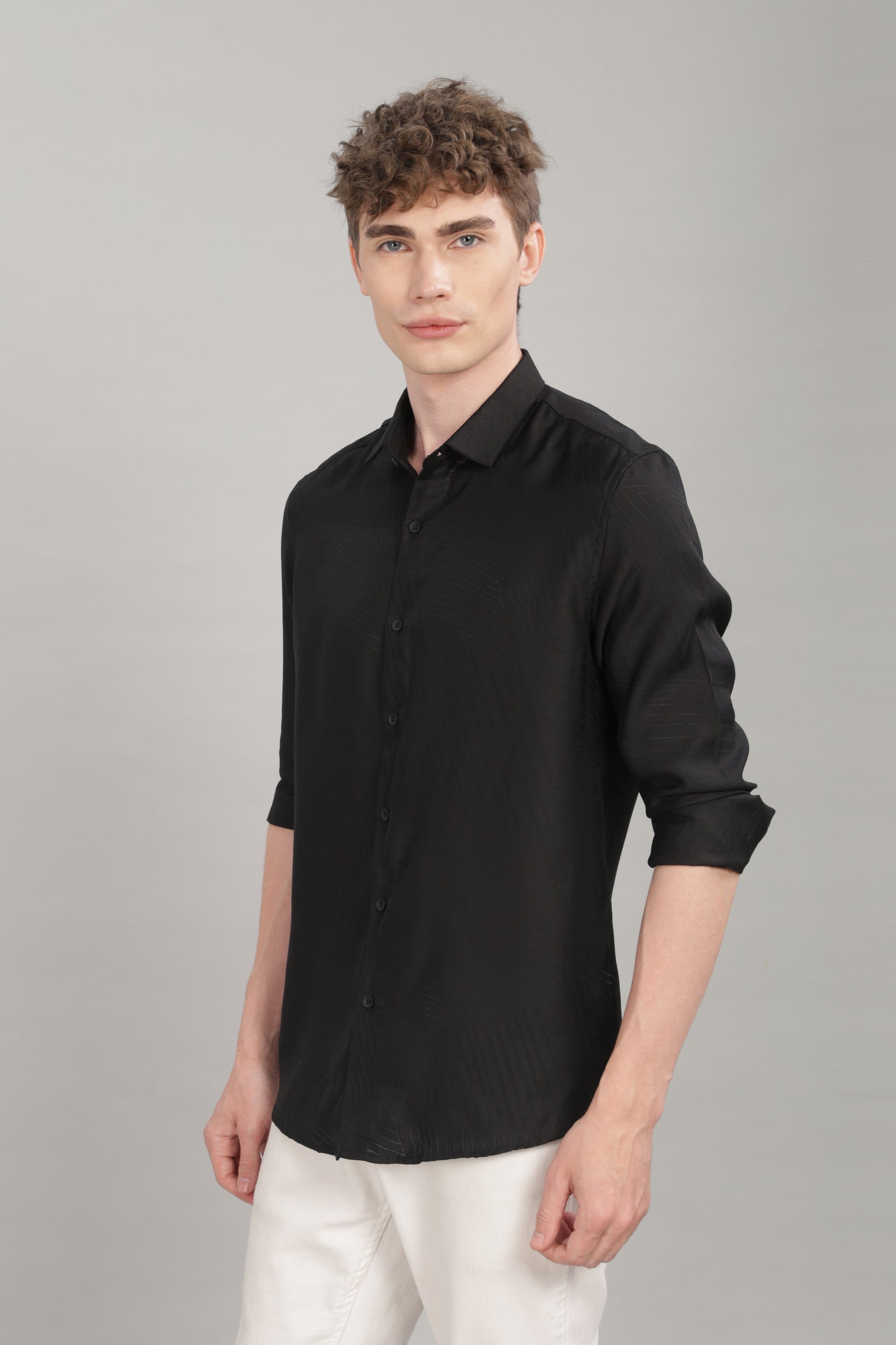 Men Black Slim Fit Shirt