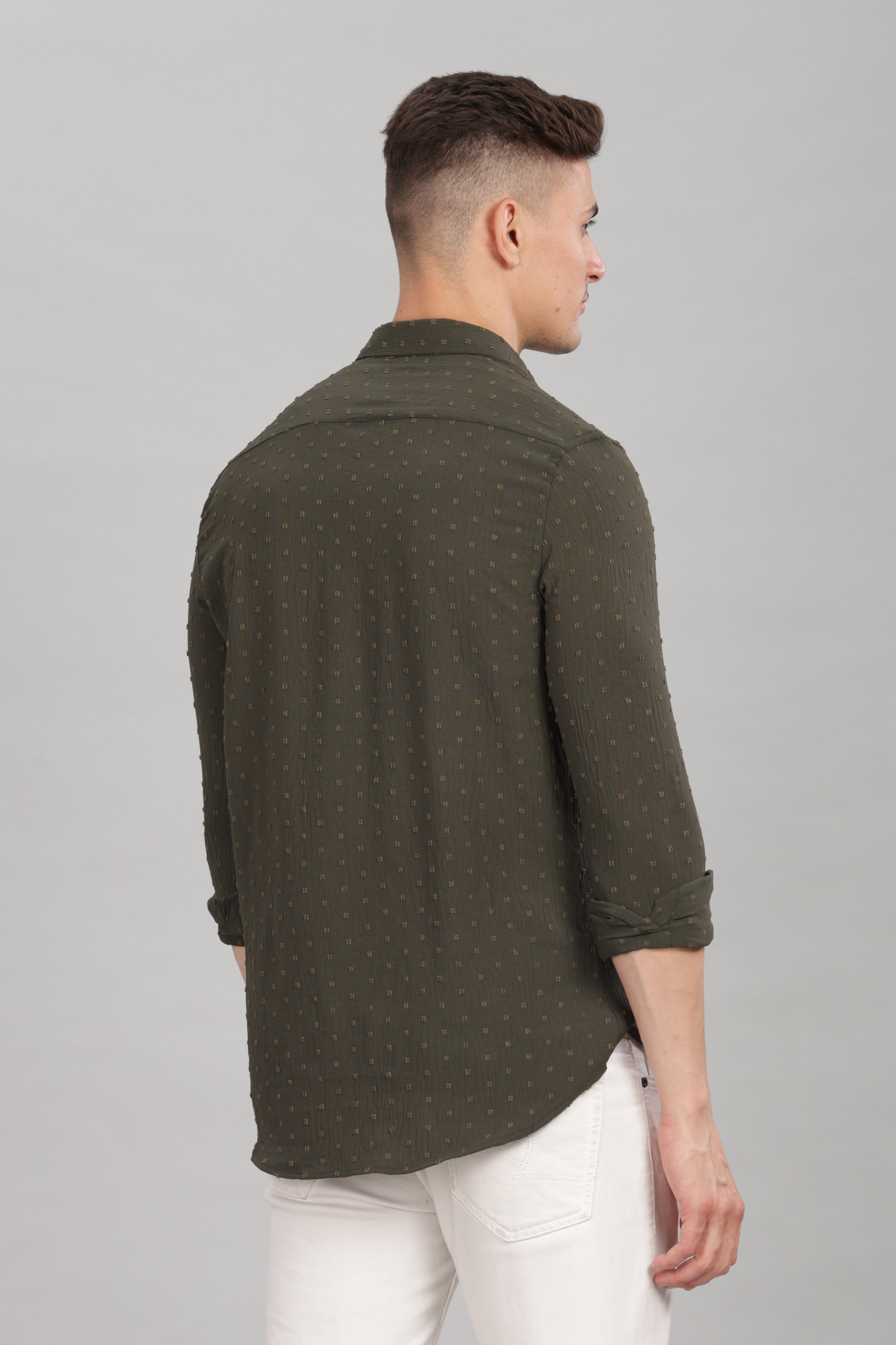 Men Green Slim Fit Shirt