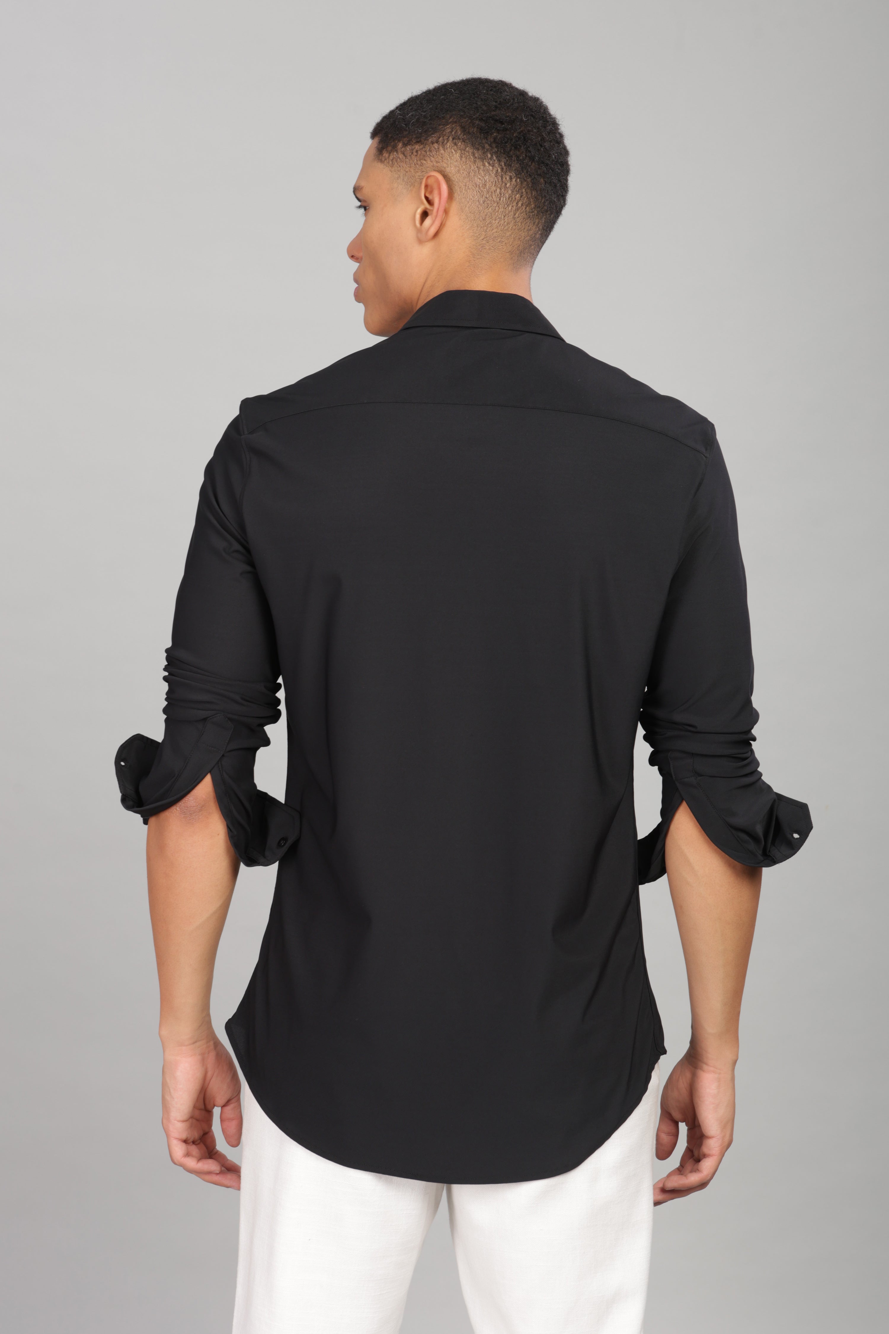 Men Black Slim Fit Shirt