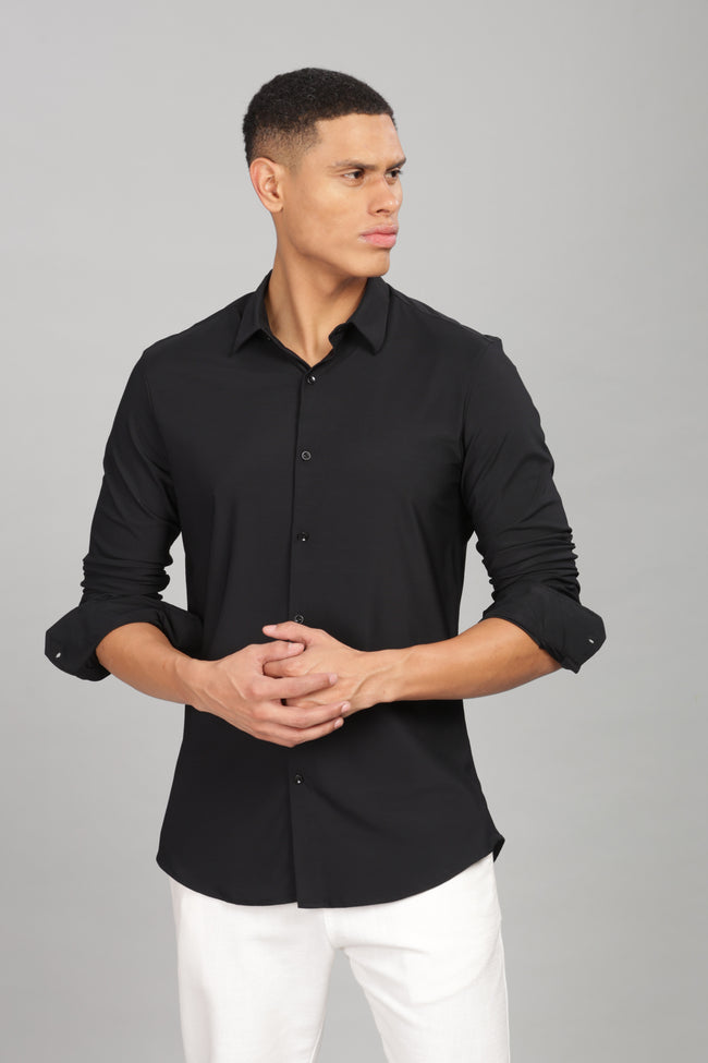 Men Black Slim Fit Shirt