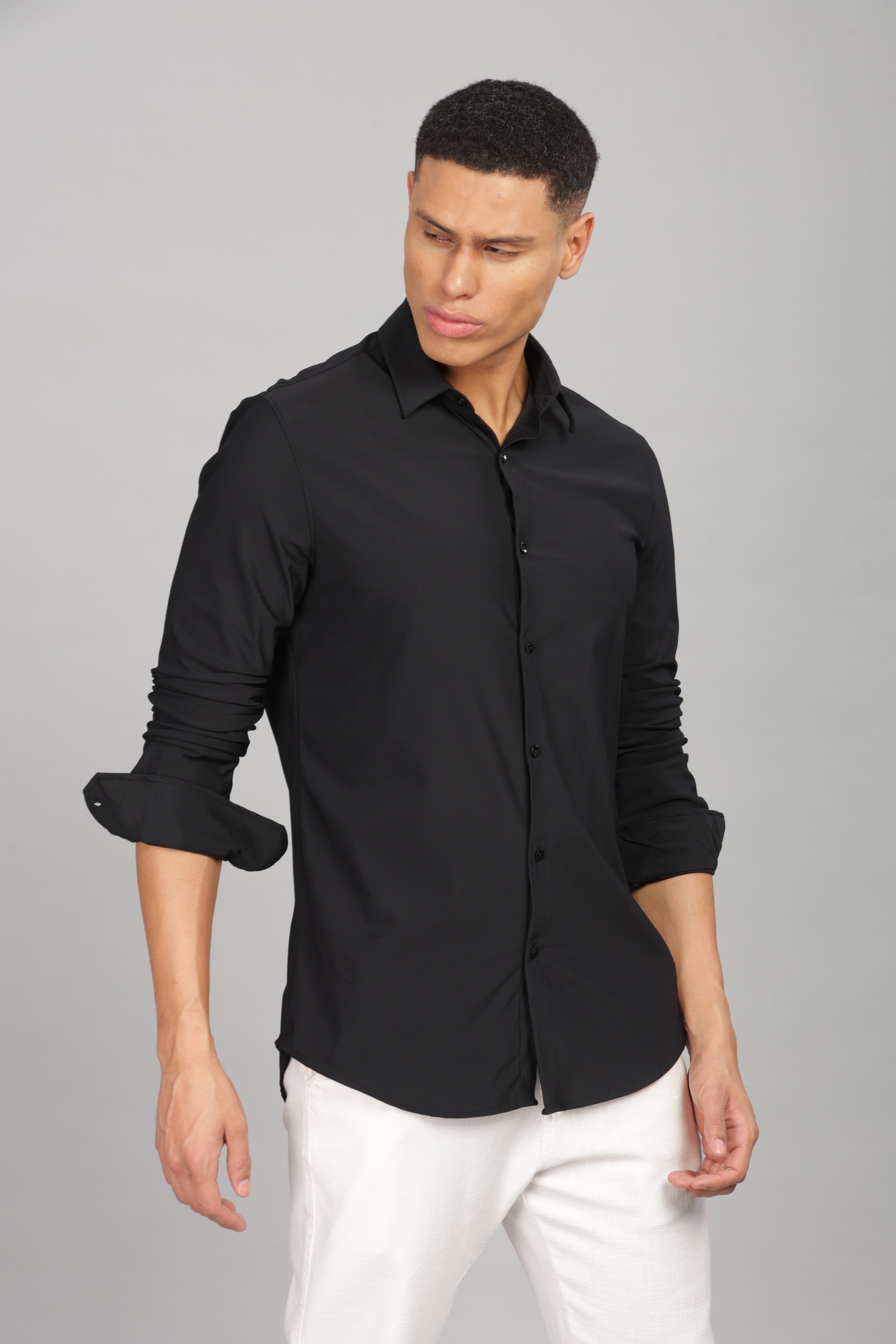 Men Black Slim Fit Shirt