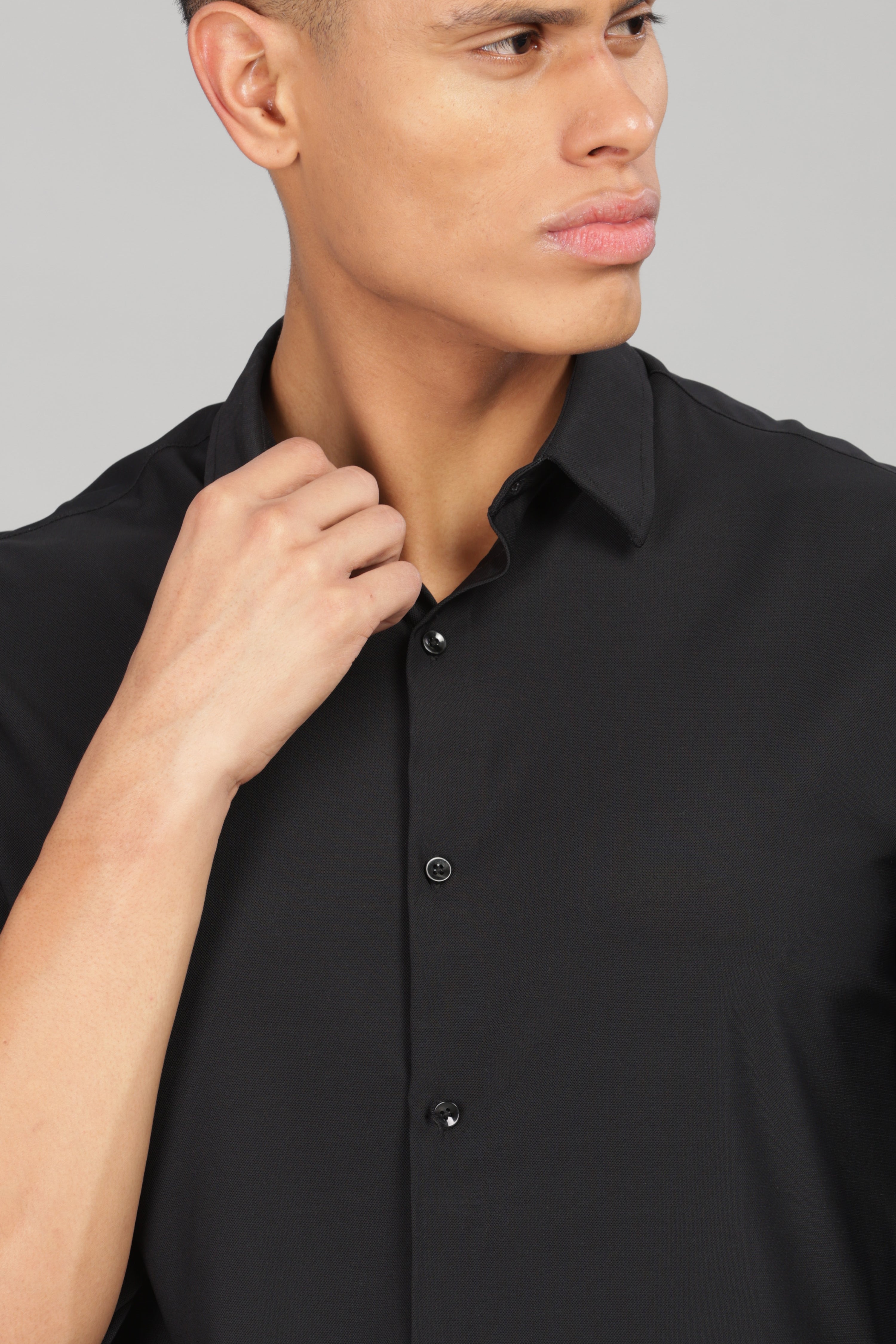 Men Black Slim Fit Shirt