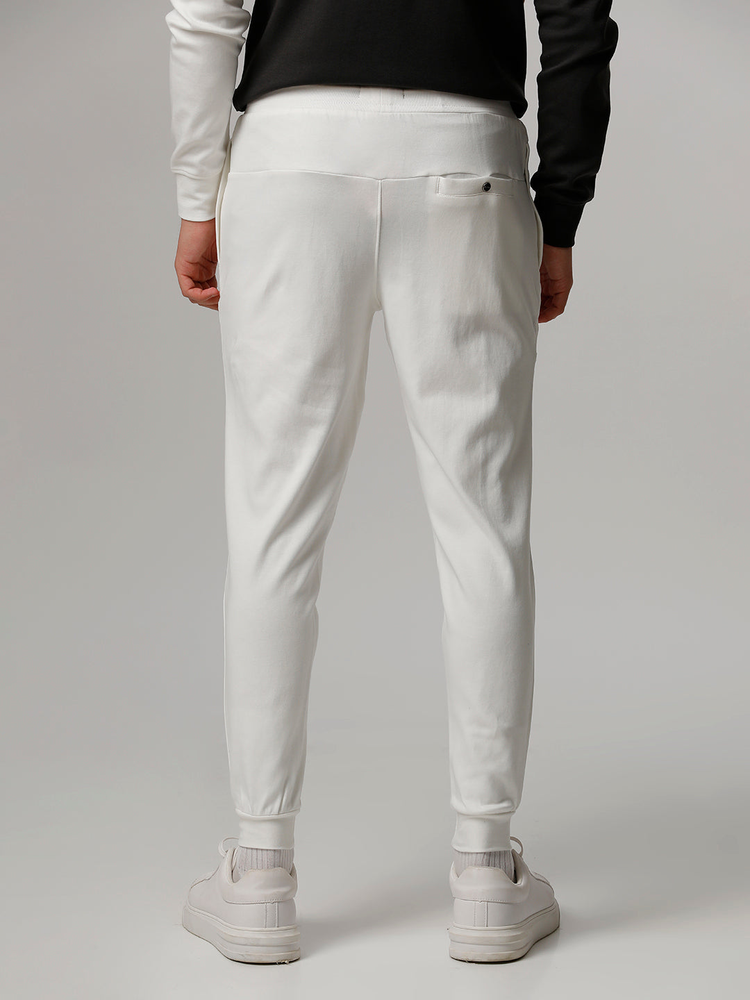 Men Ardor Edition White Solid Slim Fit Track Pants