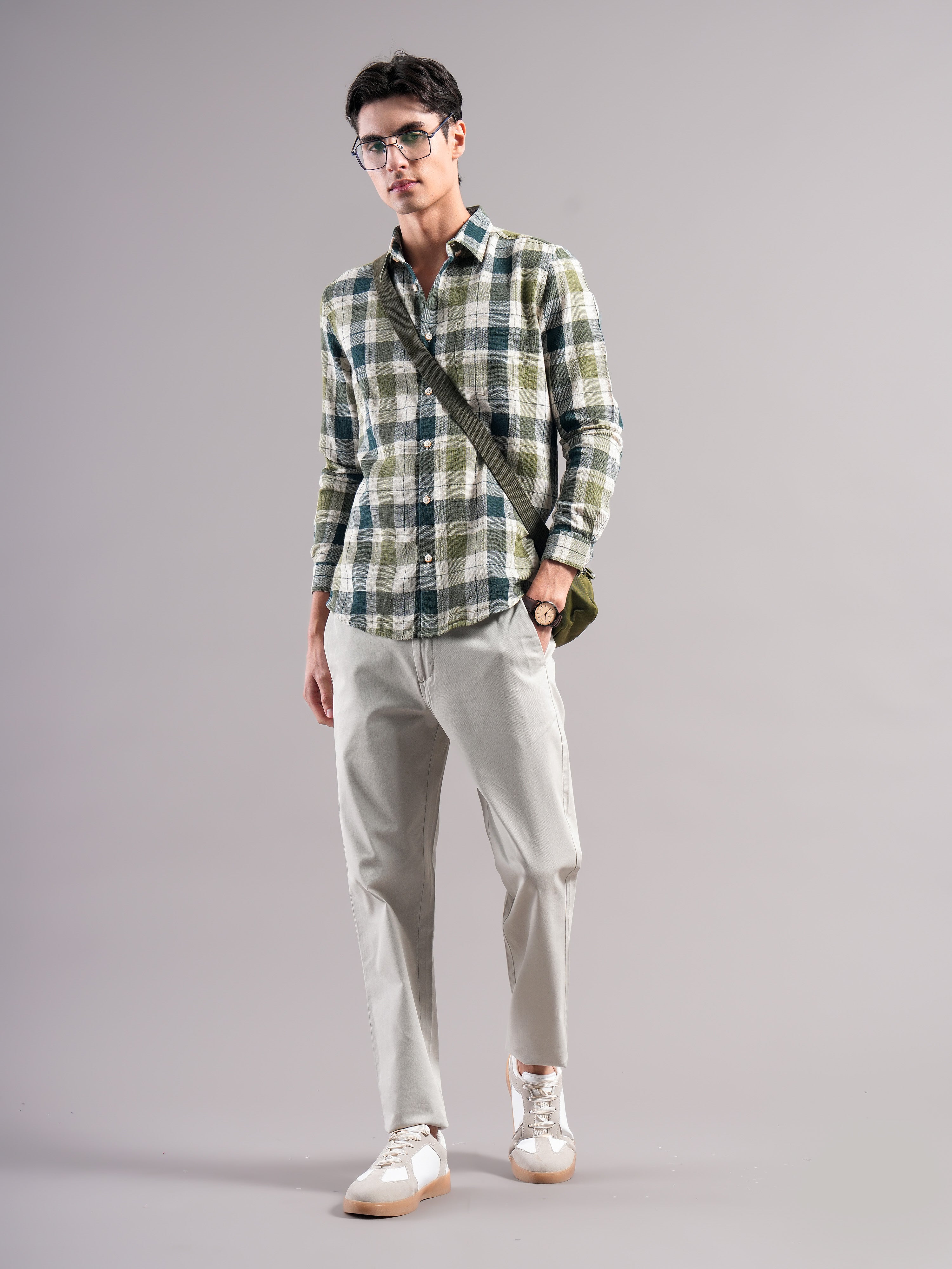 Men Cotton Checked Shirts