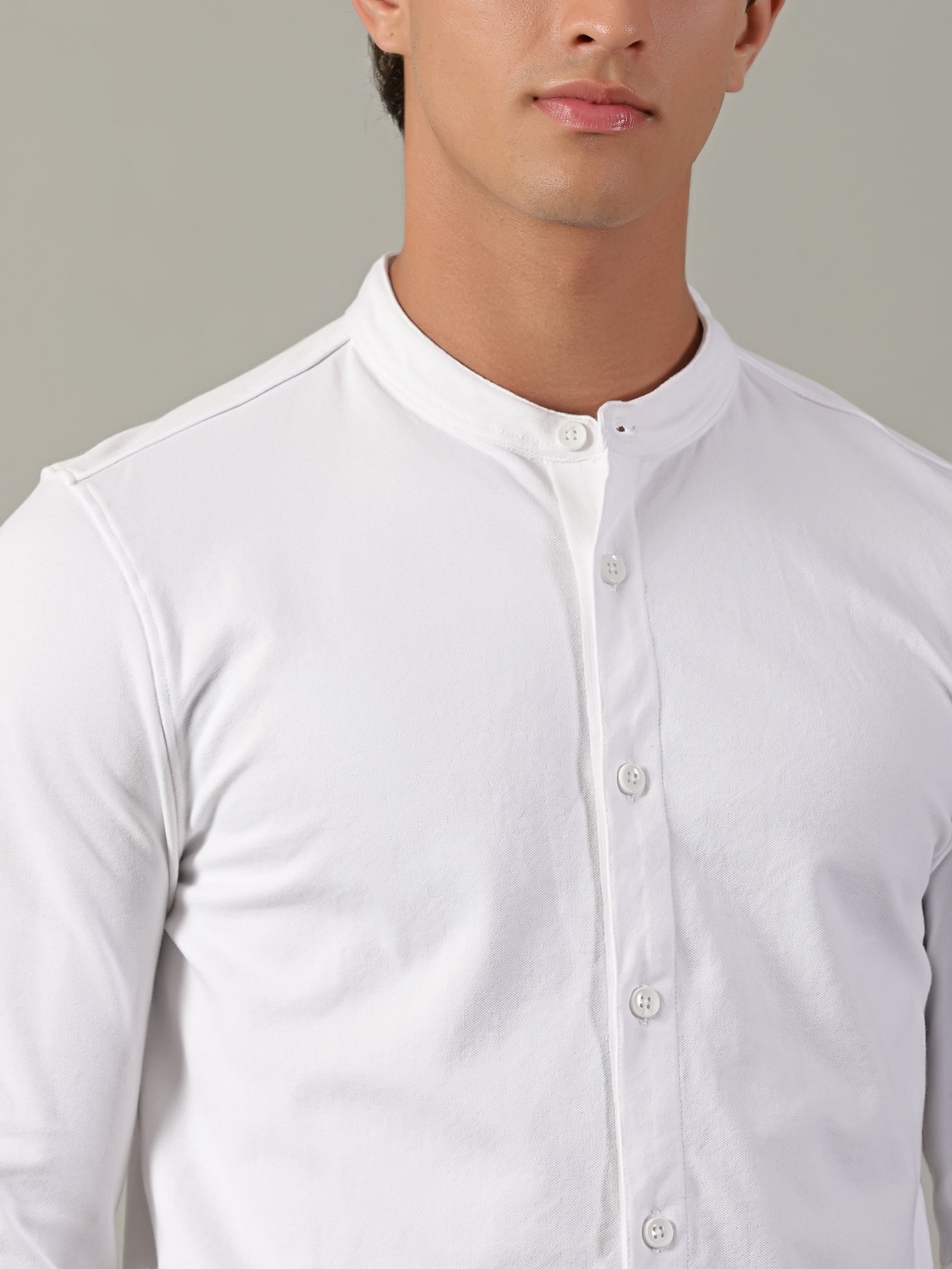Men White Slim Fit Shirt