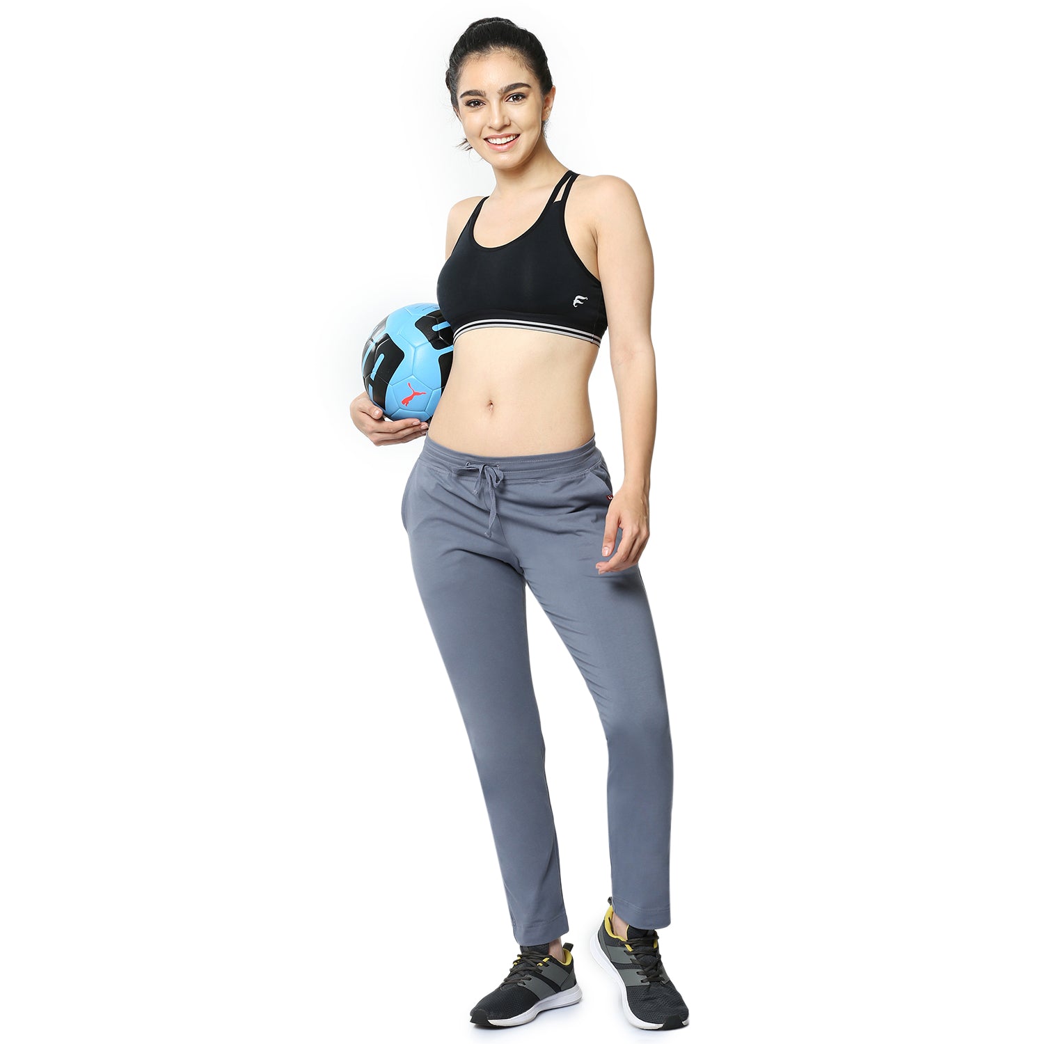 Women Grey Ankle Length Track Pant