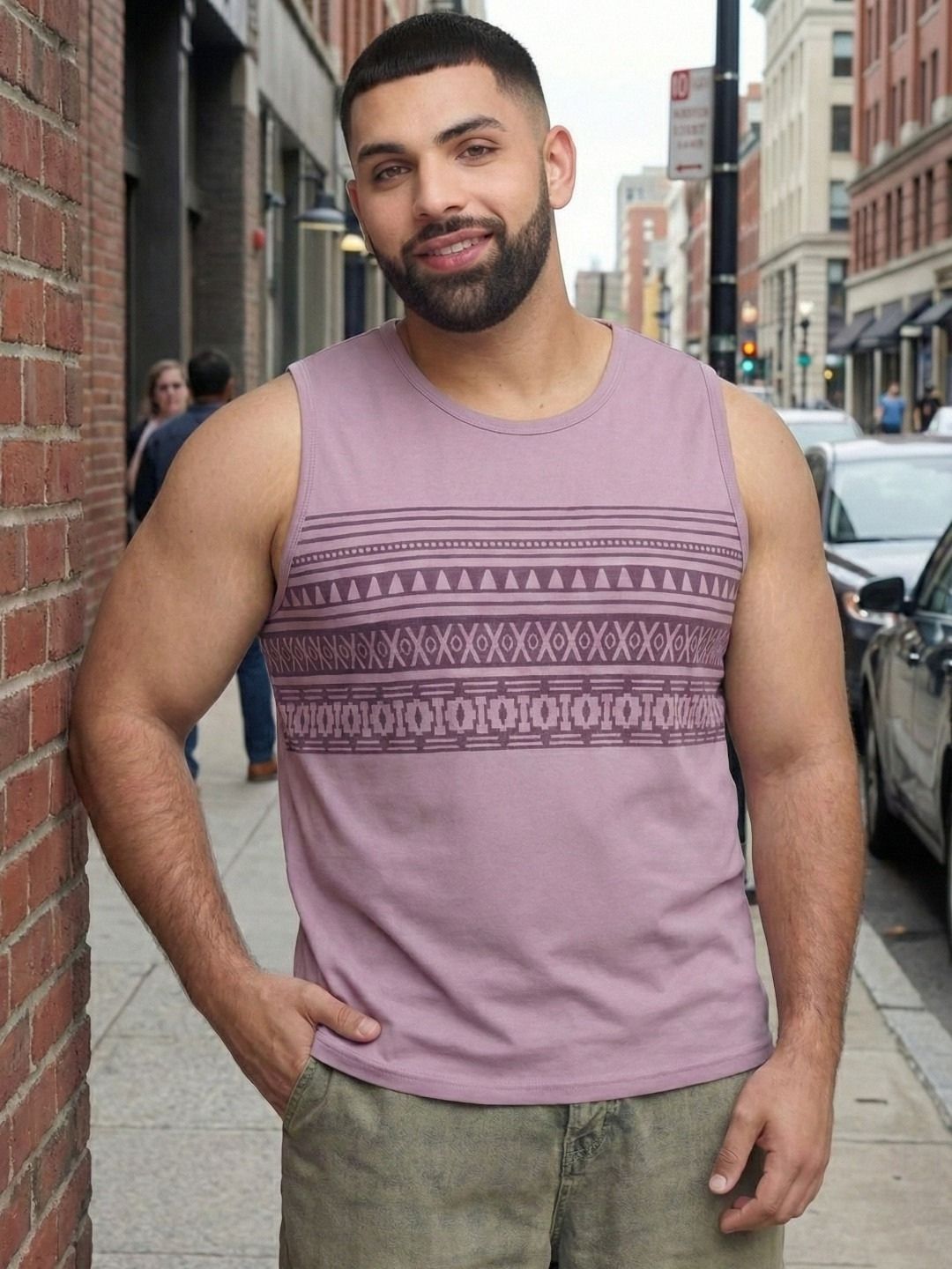 Men Purple Printed T-shirt
