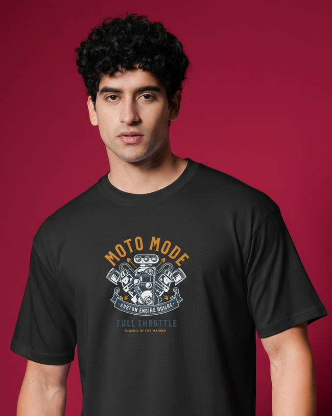 Men Round Neck Cotton T-Shirt