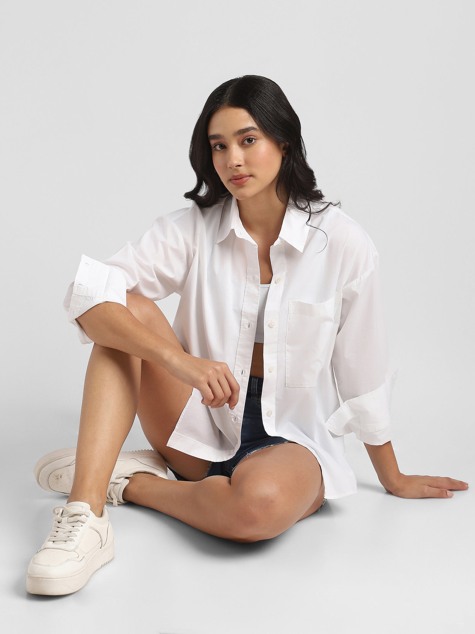Women White Shirt with Pocket