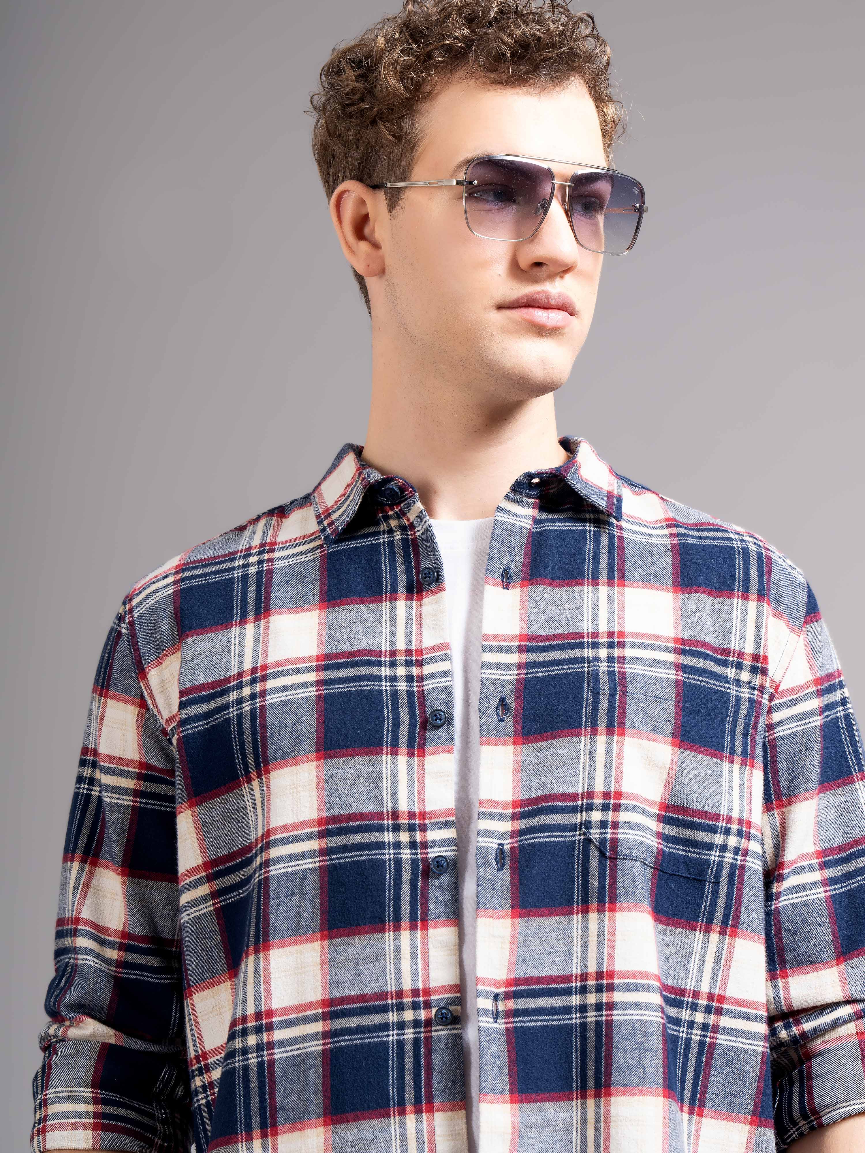 Men Multi Flannel Checked Shirt