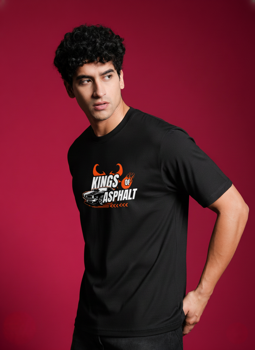 Men Round Neck Cotton T-Shirt