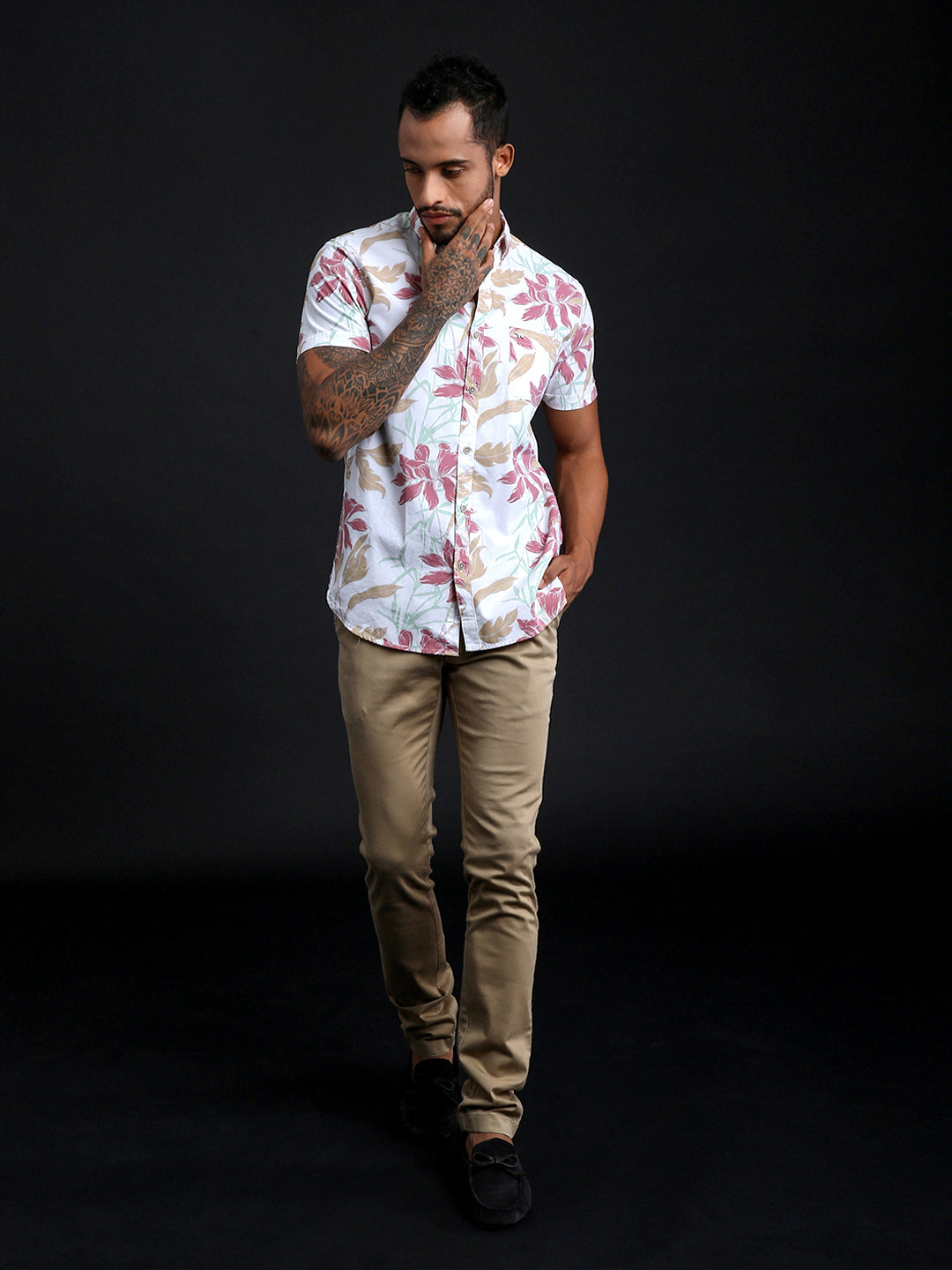 Men White Resort Shirt