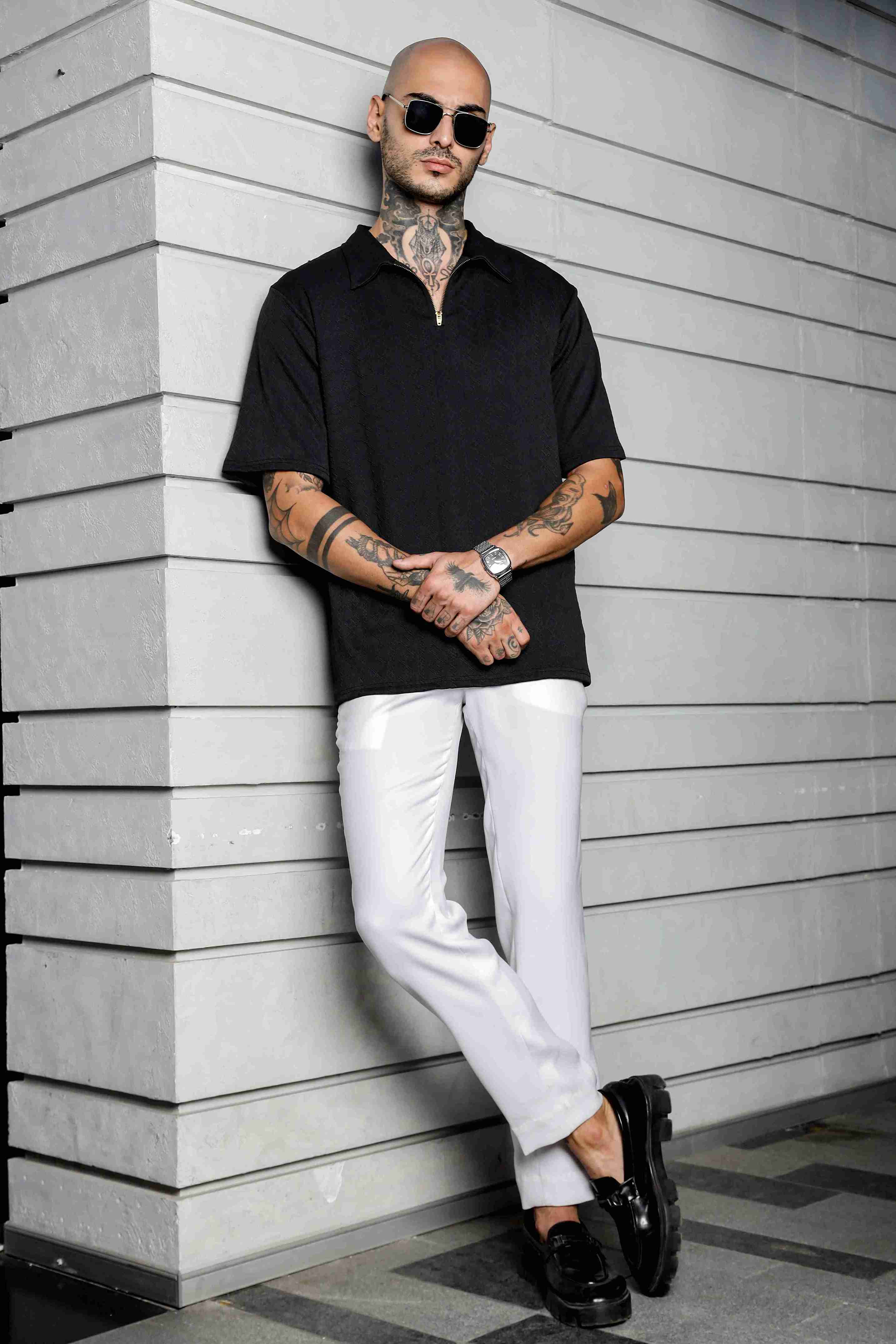 Unisex Black Polo T-shirt