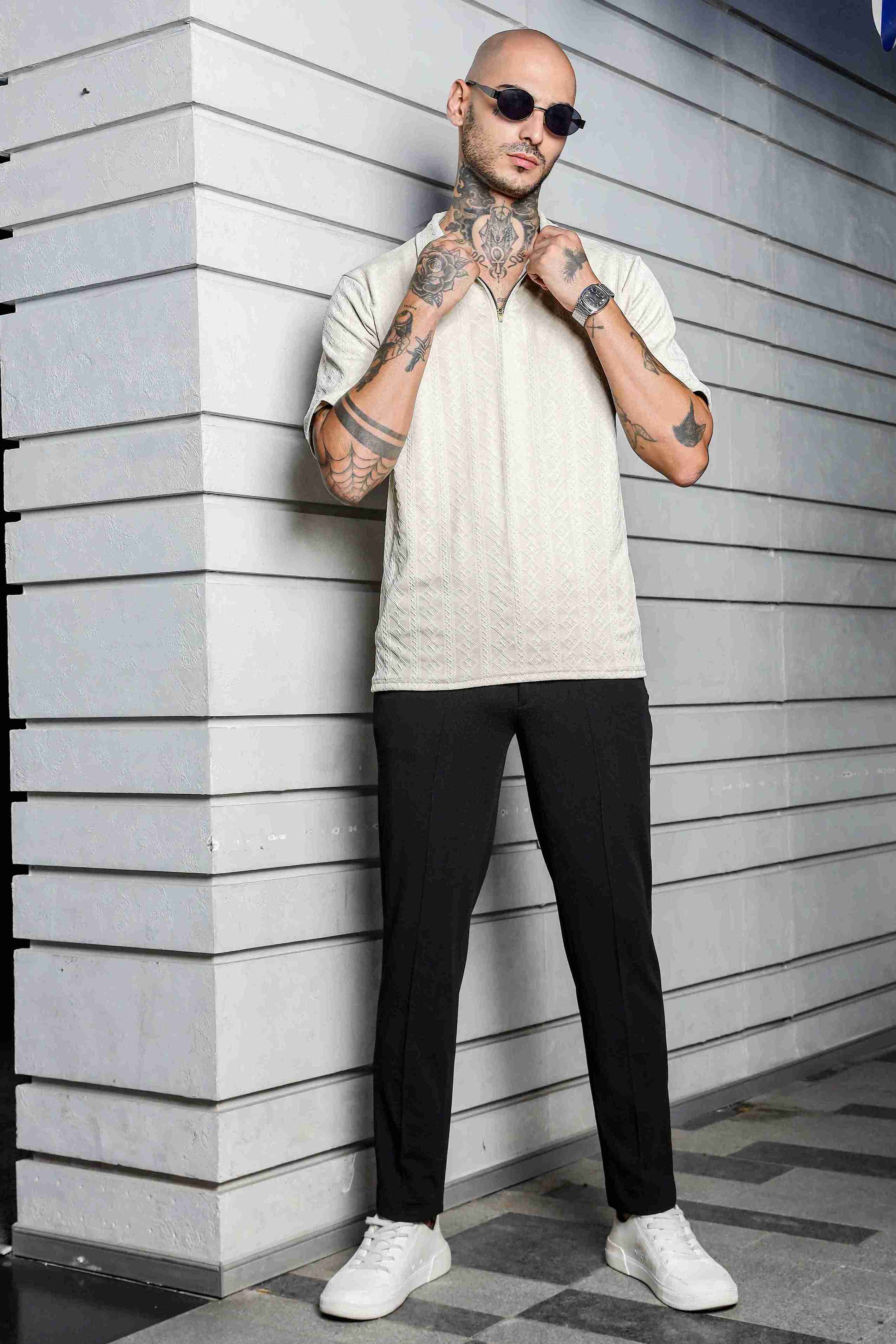 Unisex White Oversized Polo T-shirt