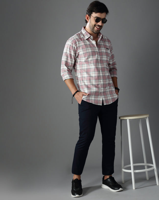 Men Purple Checked Shirt