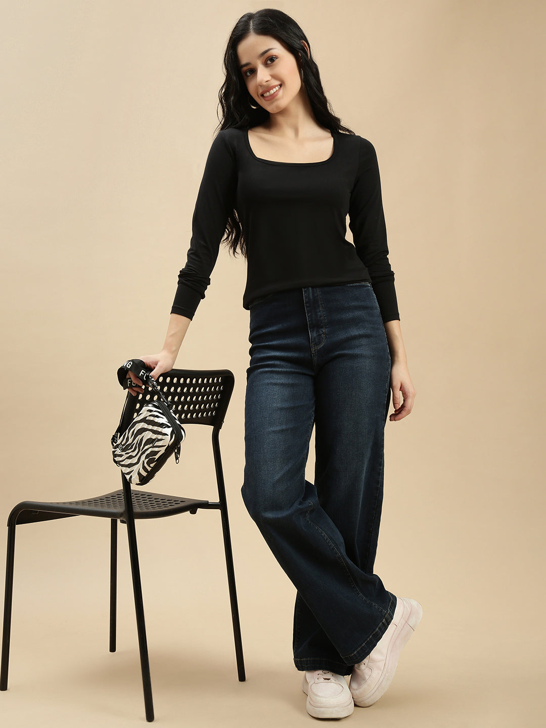 Women Black Full Sleeve Top