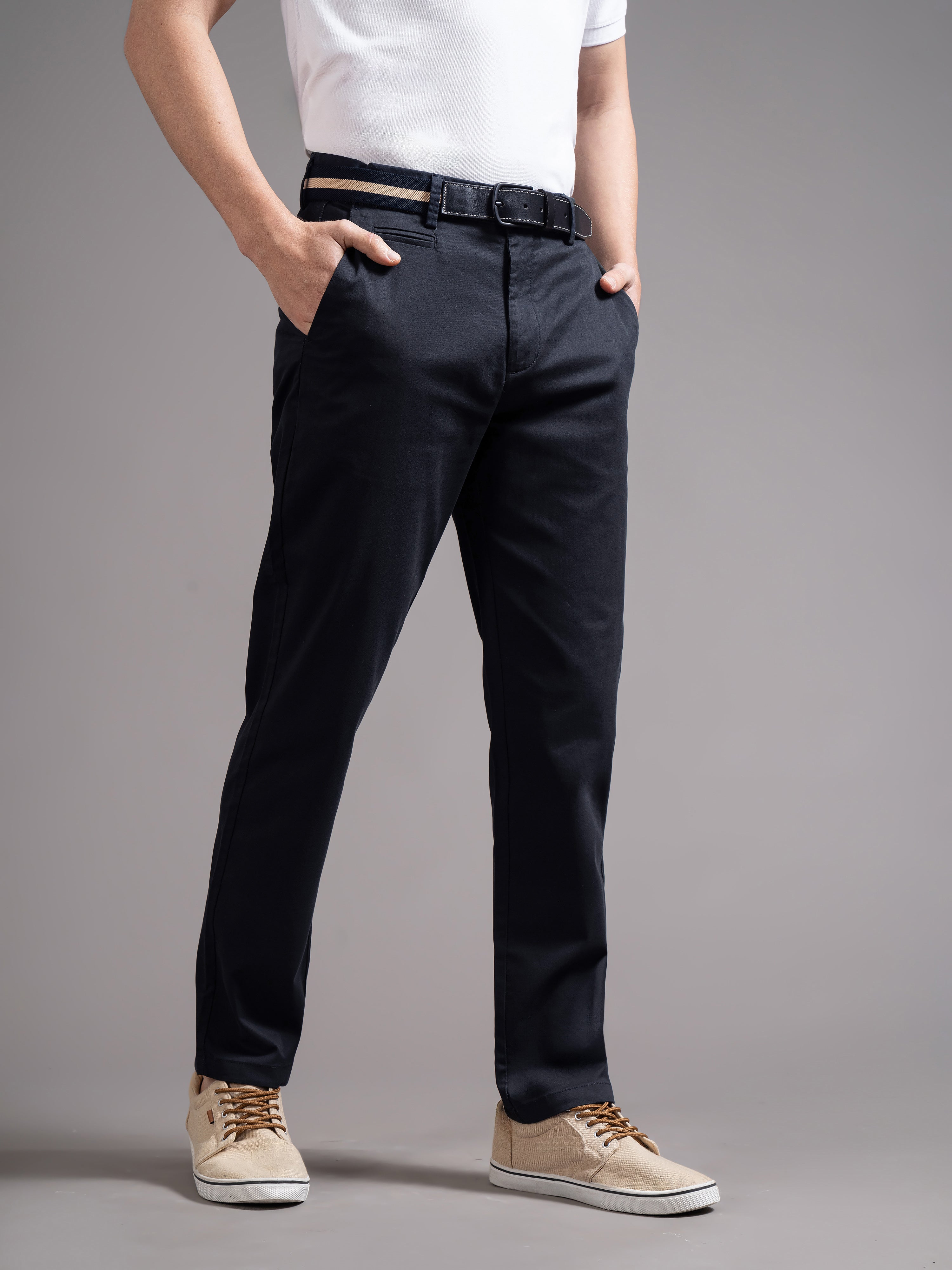 Men Blue Smart Slim Fit Chinos