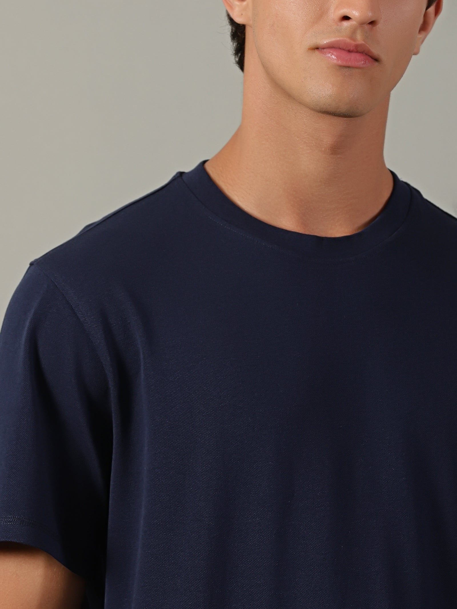 Men Navy Basic T-Shirt