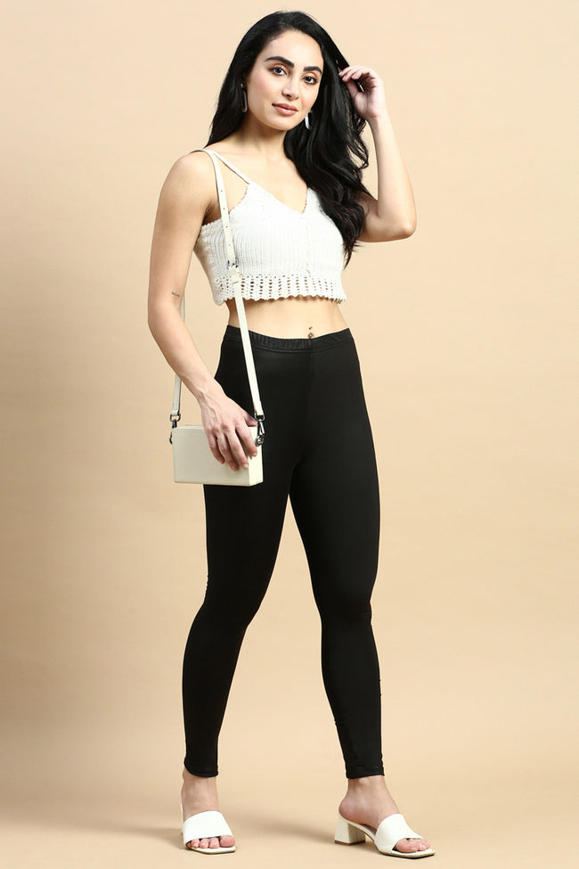 Women Black Festive Leggings