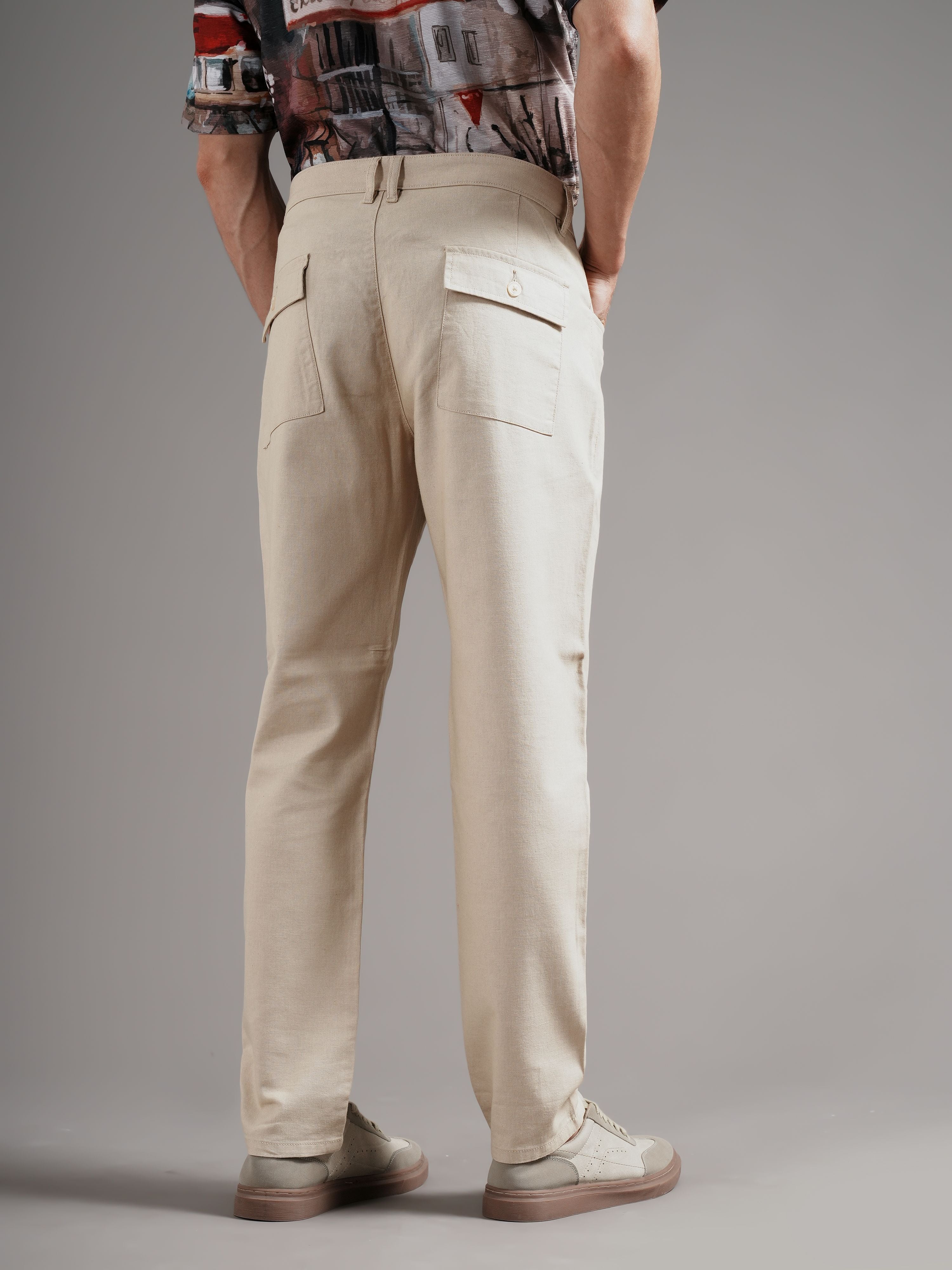 Men Off-White Tailored Fit Trousers