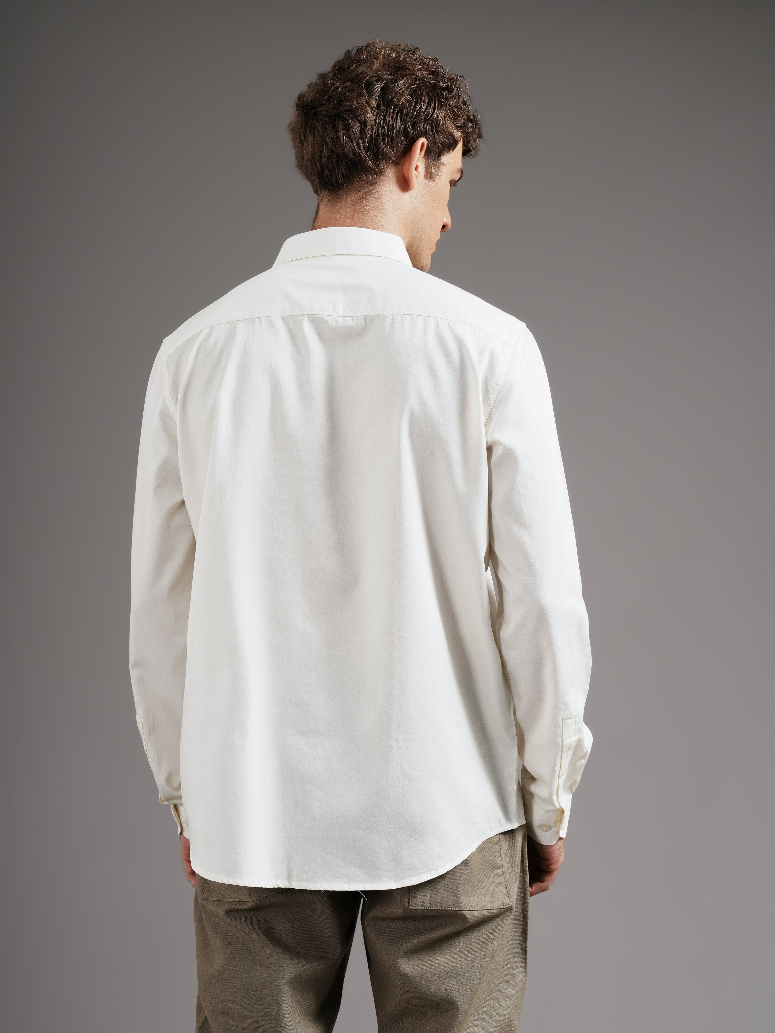 Men Cream Casual Printed Shirt