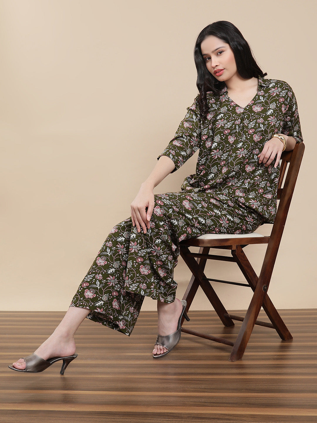 Women Green Festive Top