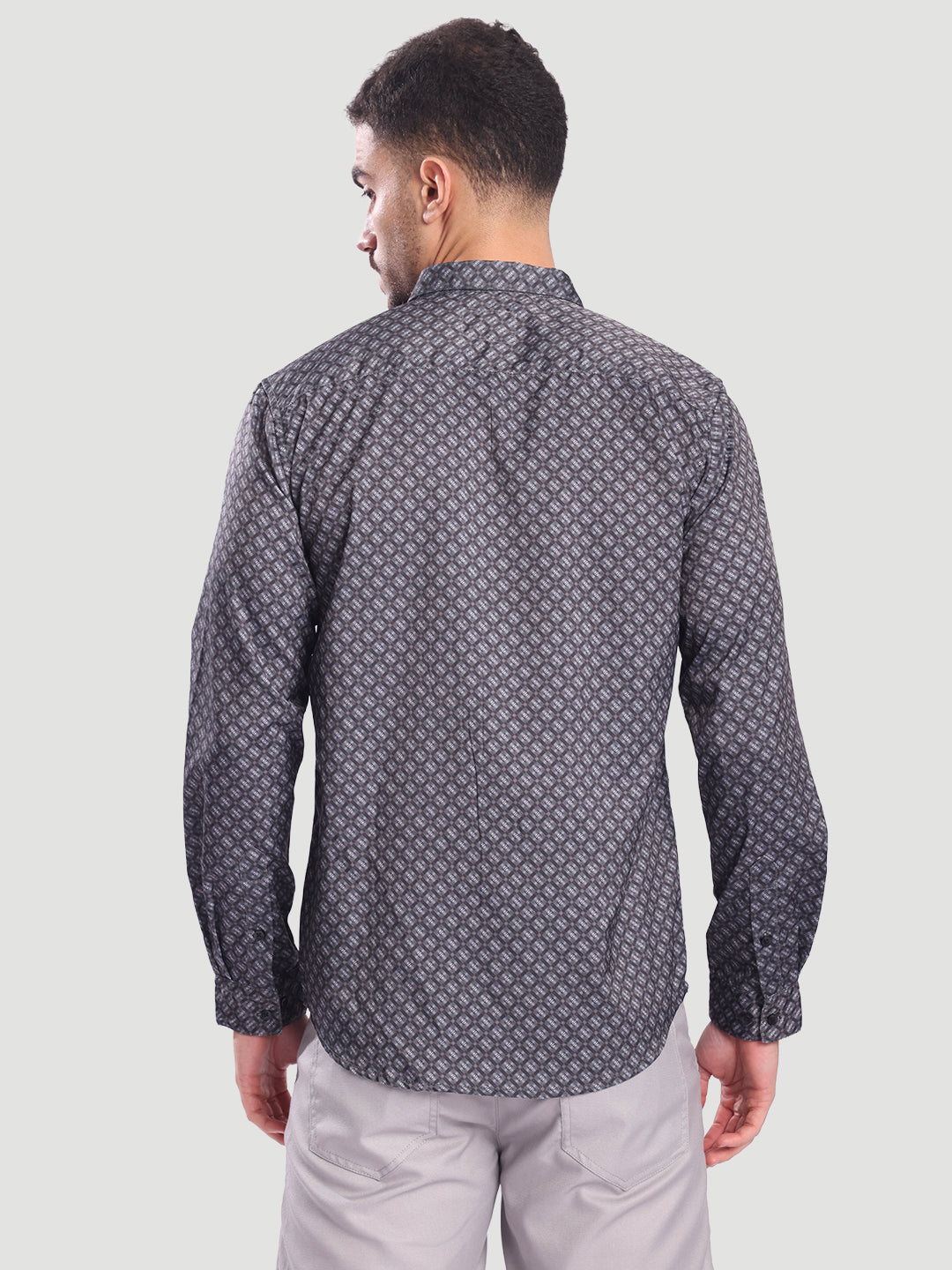 Men Green Abrstact Print Casual Shirt