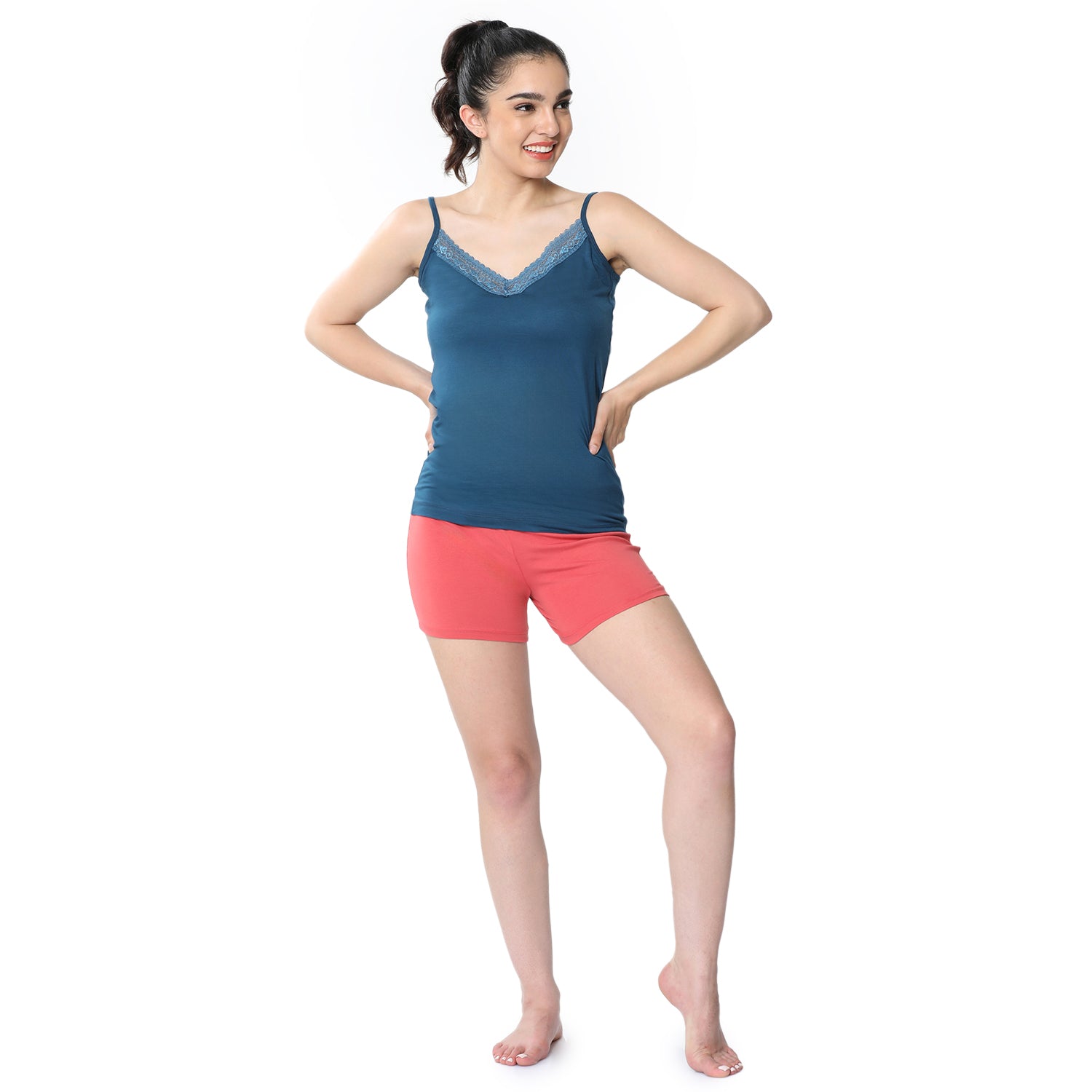 Regular Fit V-Neck Short Length Lace Camisole