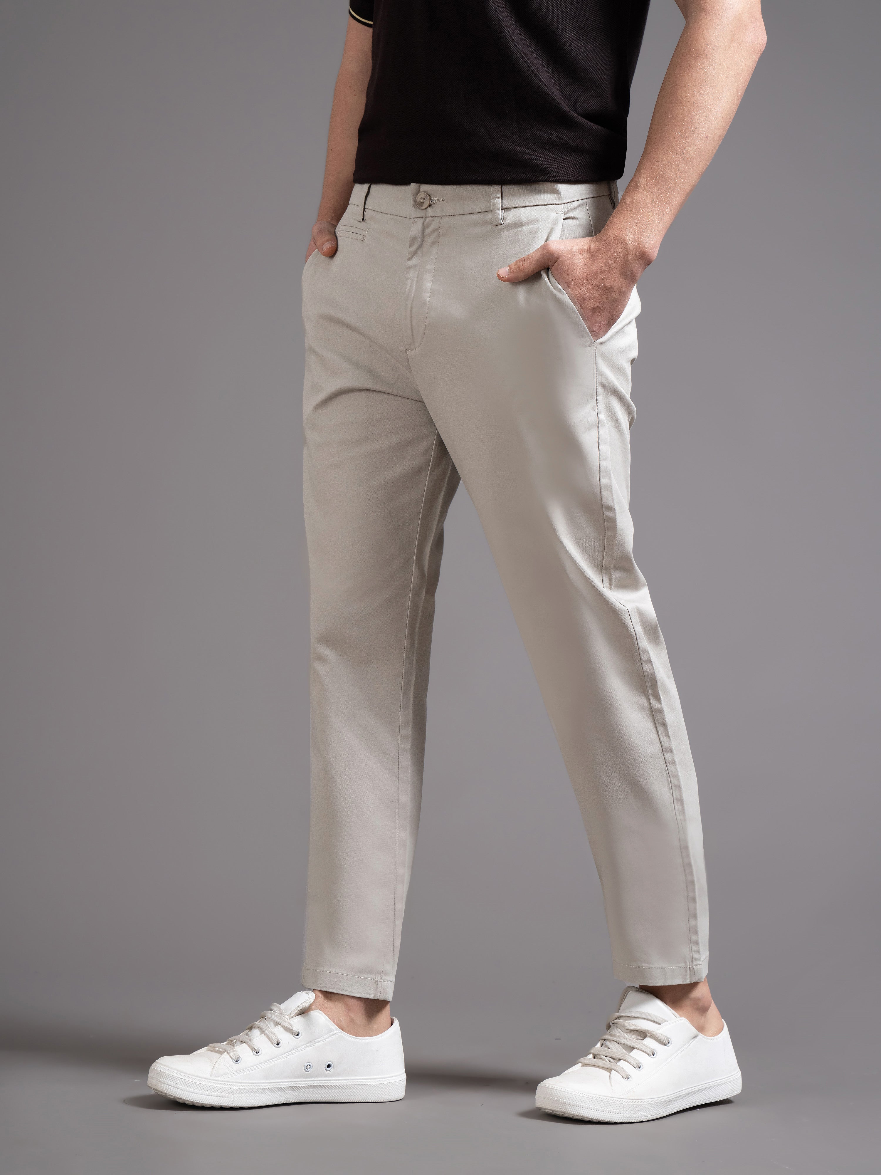 Men Grey Smart Slim Fit Chinos