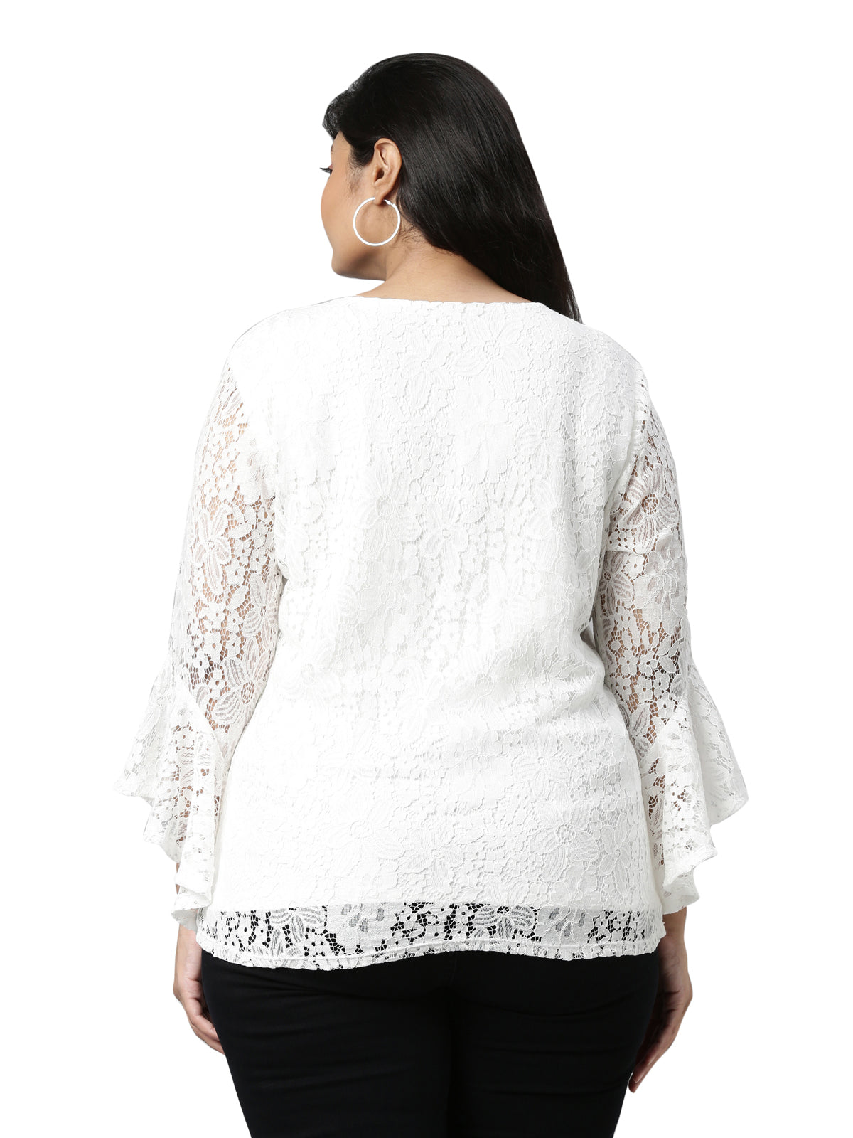 Women White Lace Top